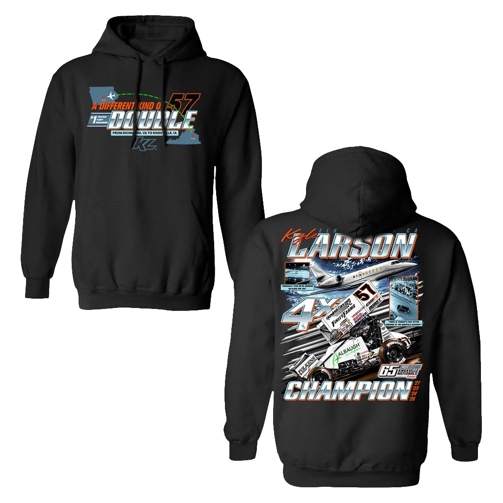 Kyle Larson Merch 2026 A Different Kind of Double Design Hoodie Kyle Larson Championship Hoodie