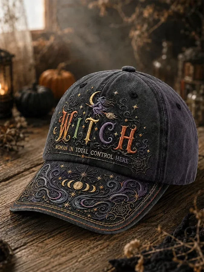 Halloween Witch Woman In Total Control Here Hat Halloween Baseball Cap Gift Ideas