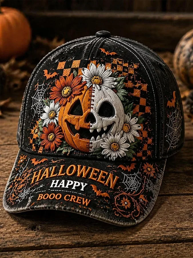 Happy Halloween Booo Crew Vintage Hat Halloween Baseball Cap Gift For Him