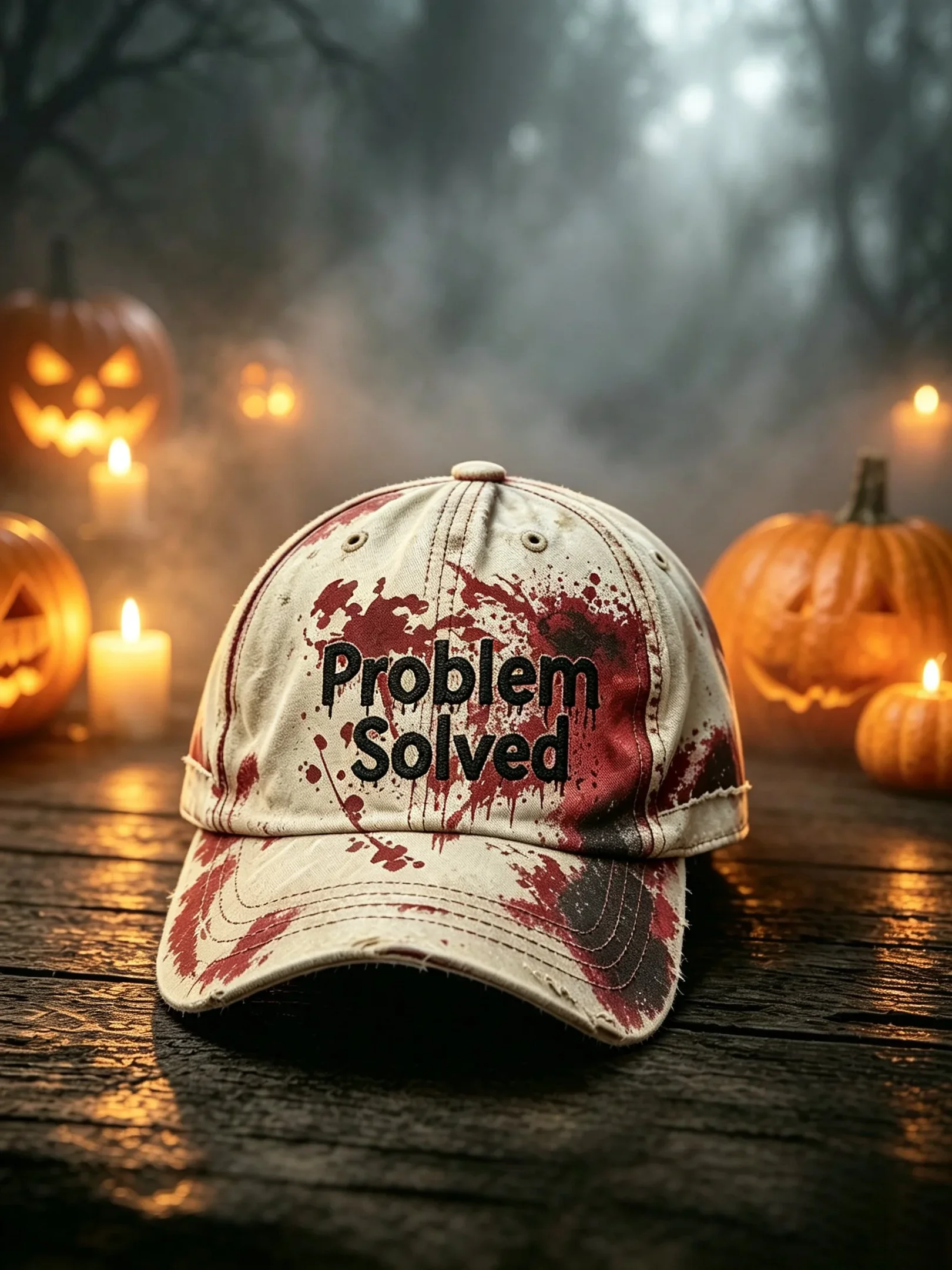 Halloween Problem Solved Bloody Pattern Hat Halloween Baseball Cap Gift For Besties