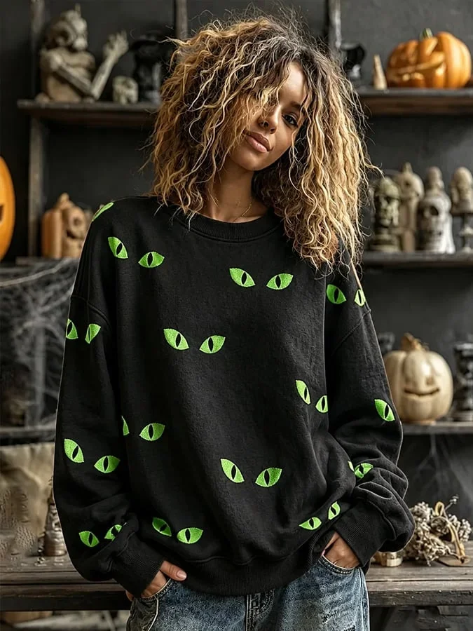 Mysterious Spooky Eyes Halloween Sweatshirt Holiday Clothing Best Gift For Halloween