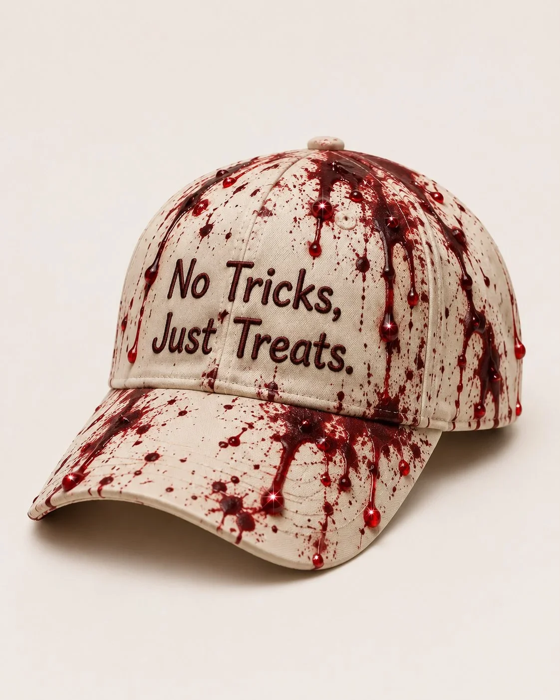 No Tricks Just Treats Bloody Pattern Halloween Hat Haunted Halloween Baseball Cap