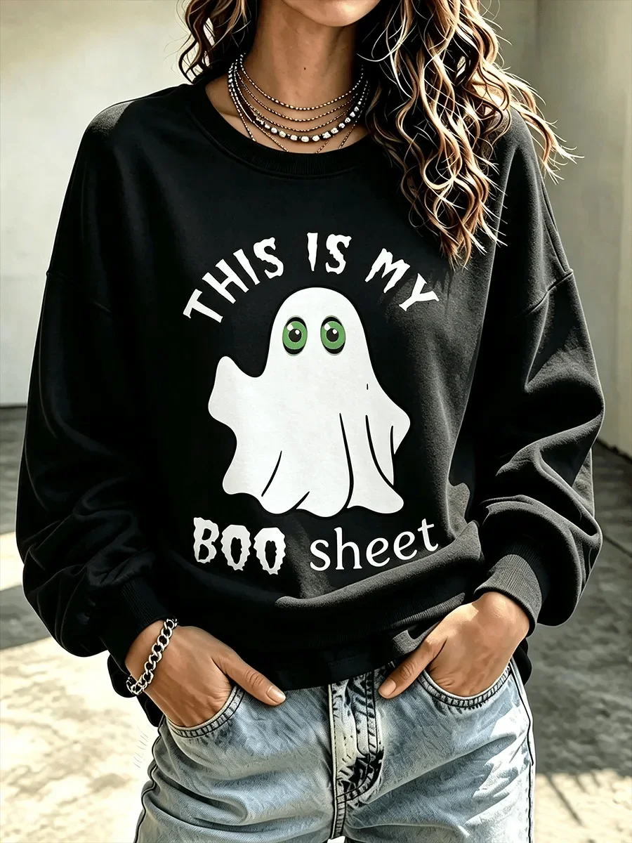 This Is My Boo S Funny Halloween Sweatshirt Holiday Clothing Halloween Gift For Sister