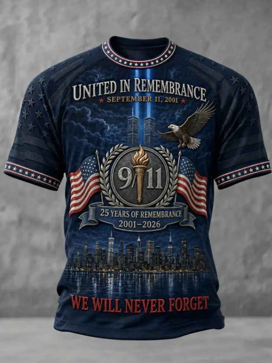 9 11 25th Anniversary Never Forget Remembrance Shirt 9 11 Memorial Tee Gift Ideas