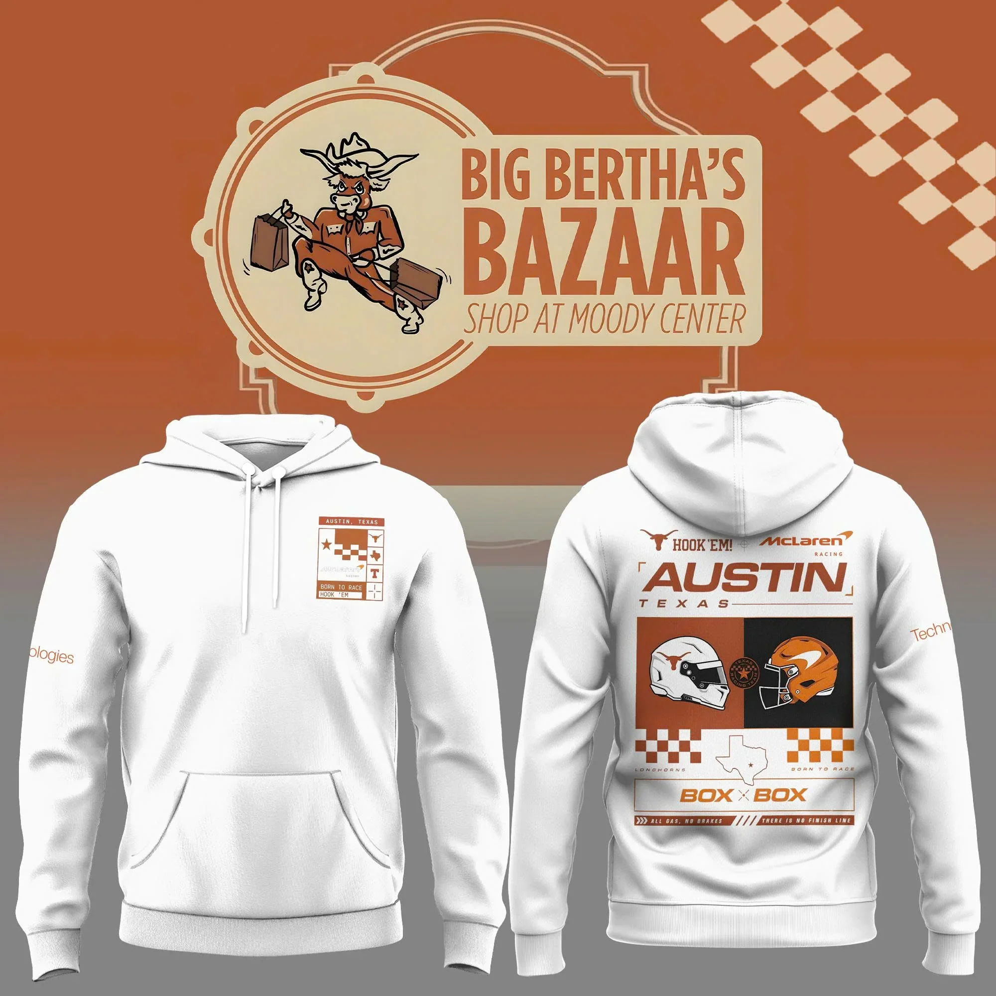 Texas Longhorns Merch X McLaren Outerstuff Head 2 Head Hoodie Football Lover Gifts