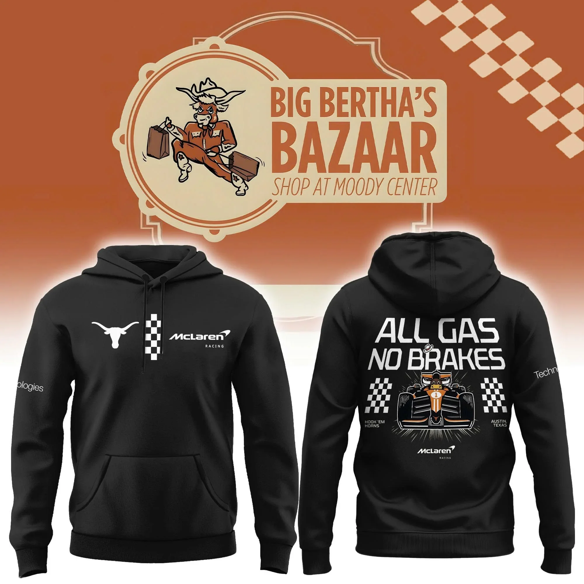 Texas Longhorns Merch X McLaren Hook Em Horns Hoodie Great Gifts For Longhorn Nation
