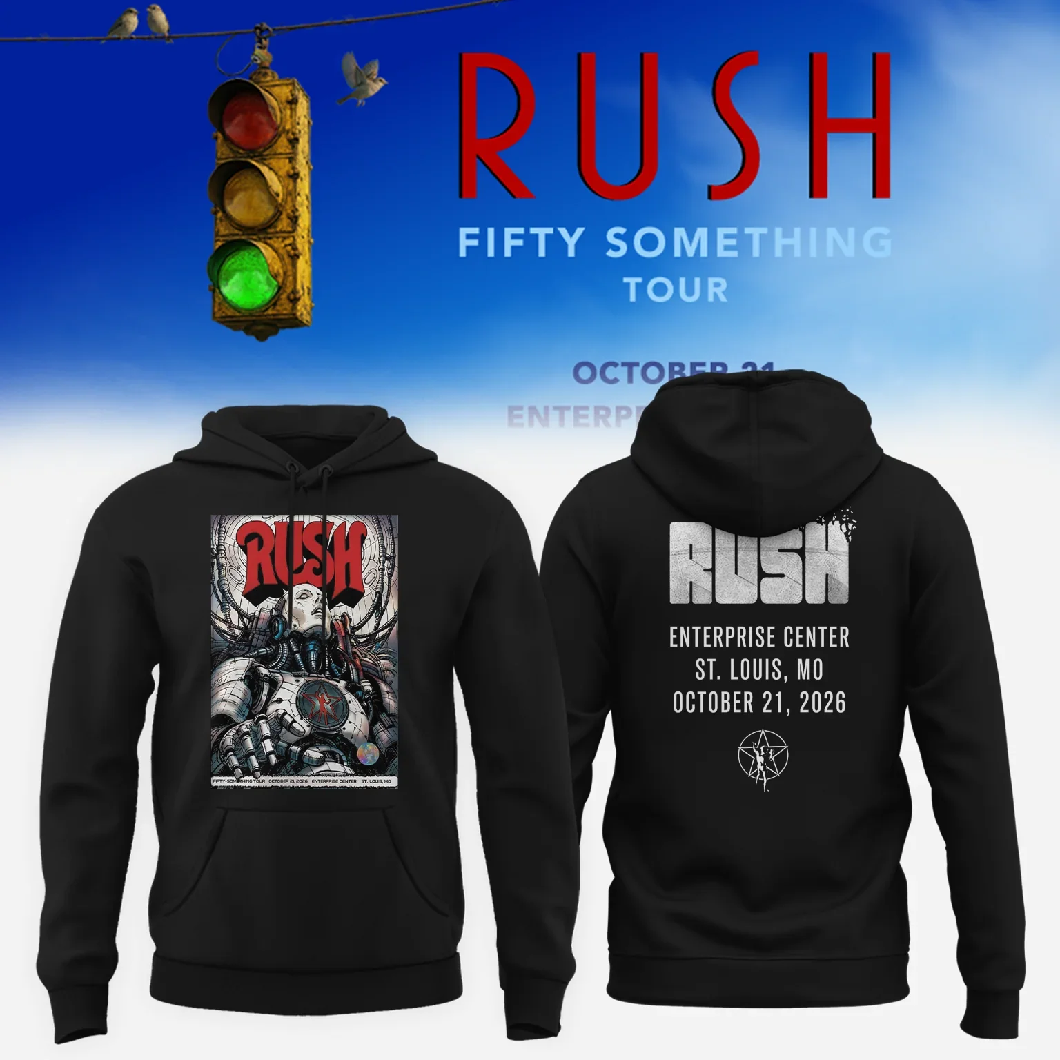 Rush Merch Fifty Something Tour 2026 Hoodie Rush Apparel Rock Lover Presents