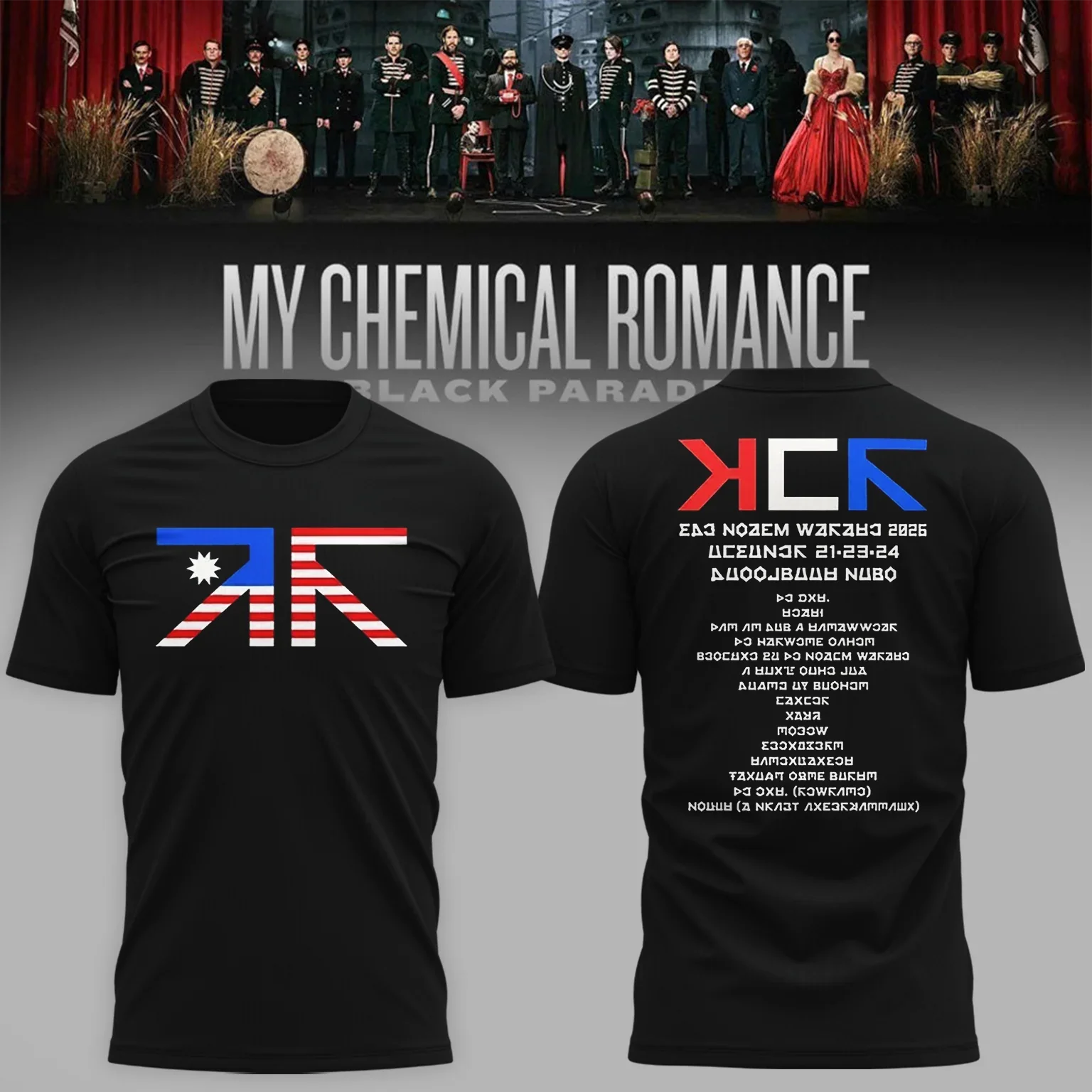 My Chemical Romance Merch The Black Parade 2026 Tour T-Shirt Cool Gift Ideas For Killjoys