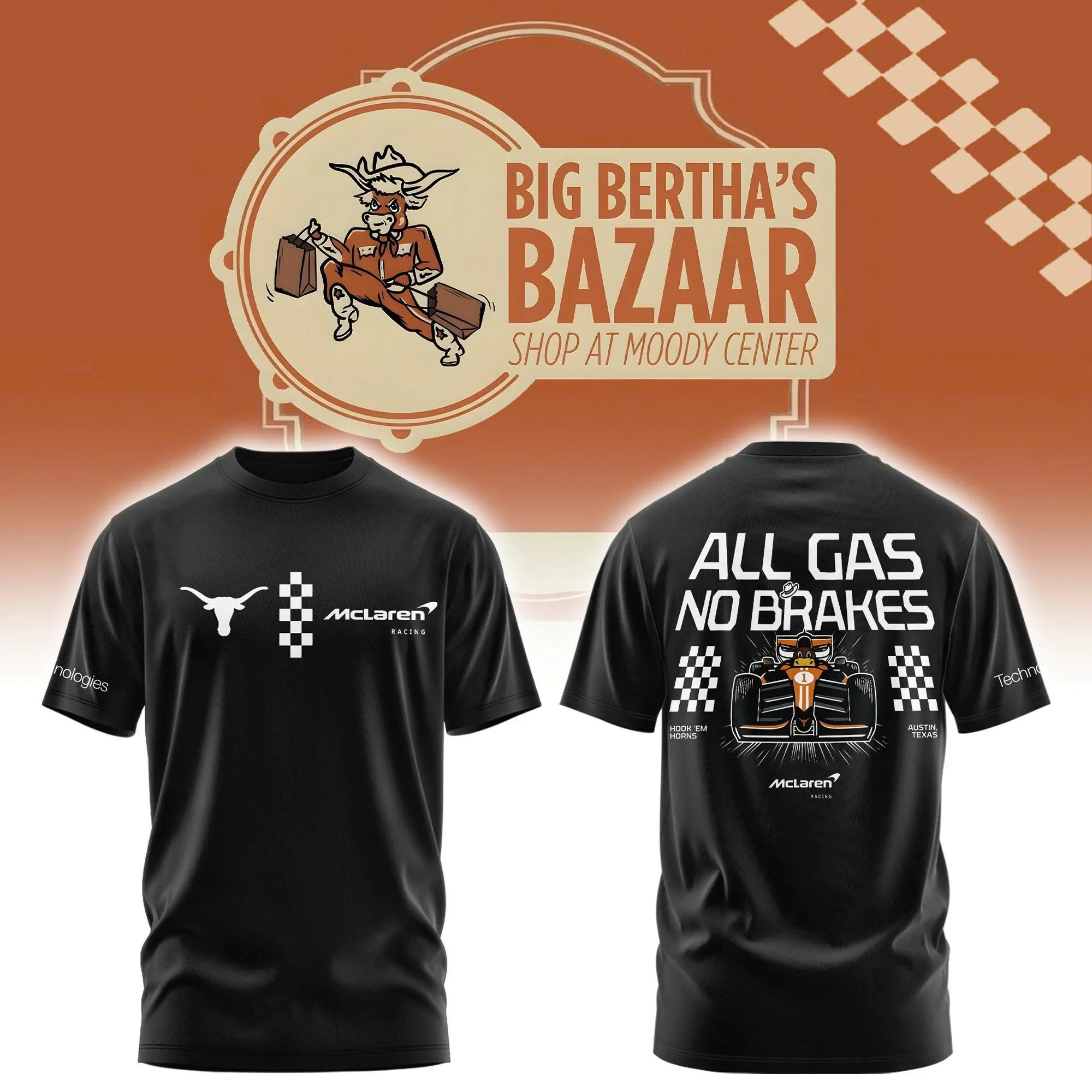 Texas Longhorns Merch x McLaren Racing Head 2 Head T-Shirt Cool Gifts For Longhorn Nation