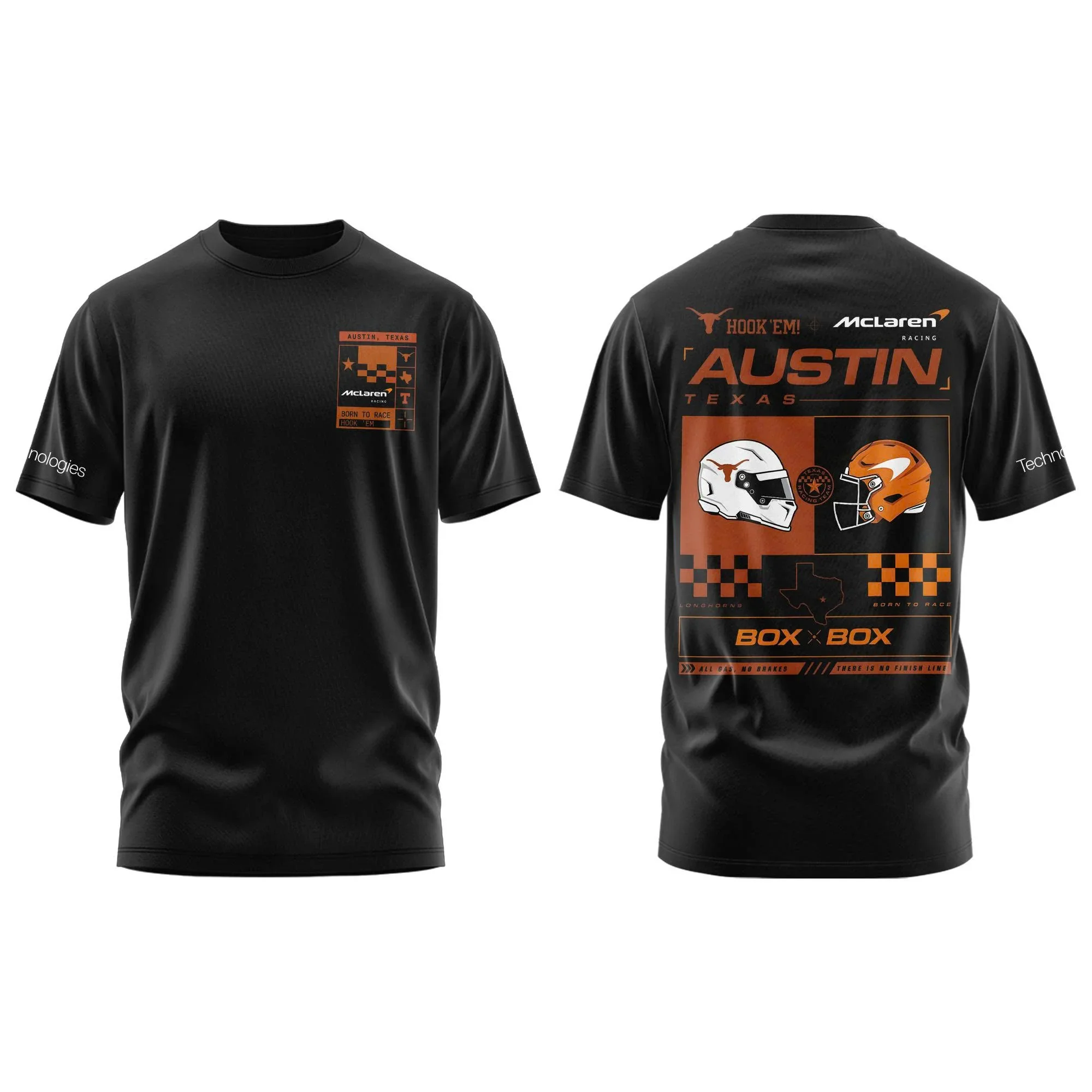 Texas Longhorns Merch X McLauren Outerstuff Finish Line T-Shirt Texas Longhorns Clothing Fan Gifts