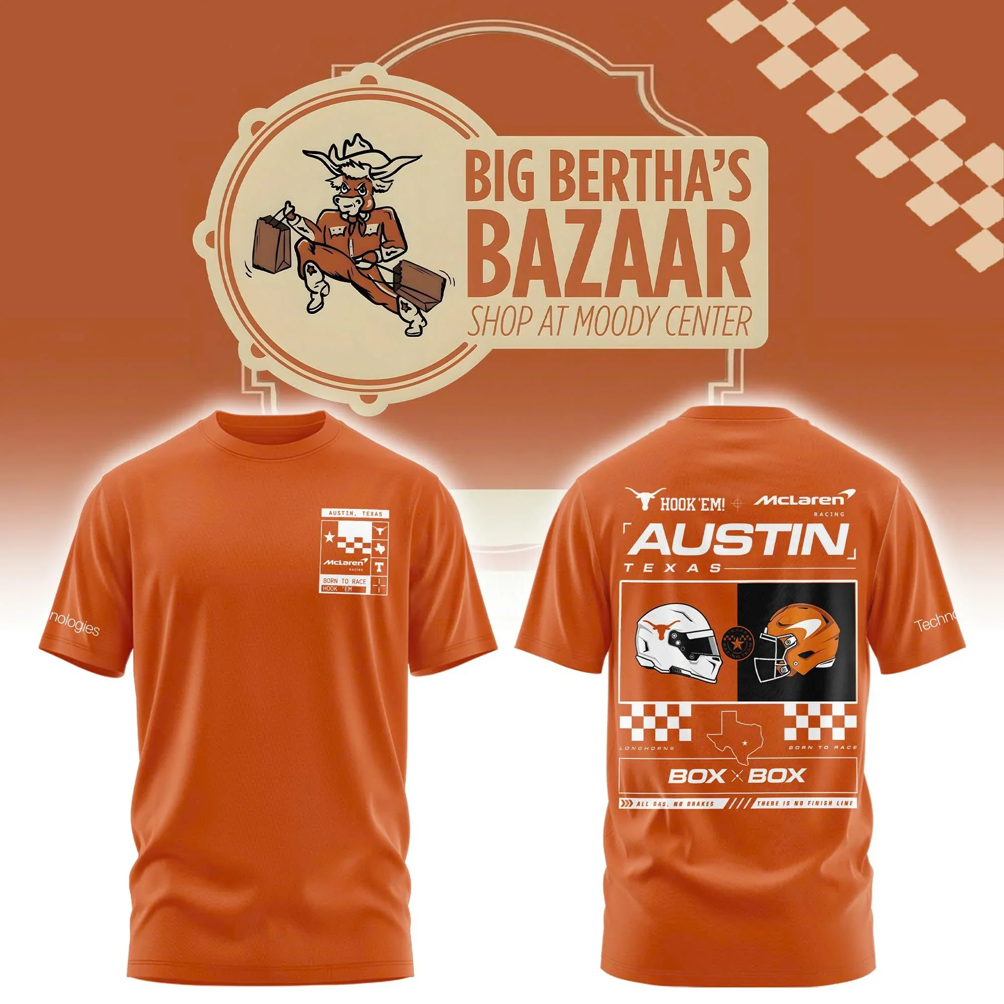 Texas Longhorns Merch x McLaren Racing Head 2 Head Shirt Best Presents For F1 Fans
