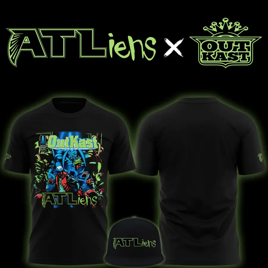OutKast Merch X Atlanta Falcons ATLiens 30Th Anniversary T-Shirt Cool Gifts For OutKast Fans