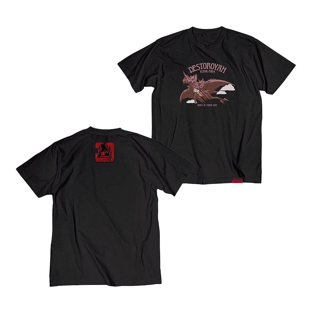 Godzilla Store Merch Godzilla Vs Destoroyah 30Th Anniversary Scene Illustration Black Shirt