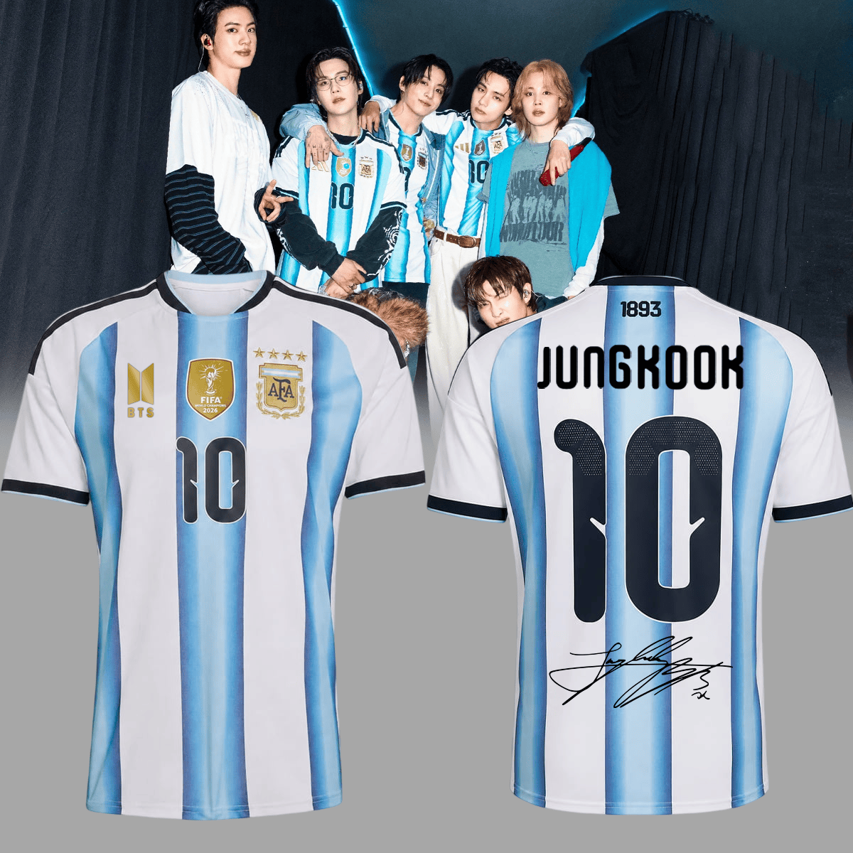 Jungkook BTS Merch x Argentina Arirang World Tour 2026 Jersey Unique Gifts For Army