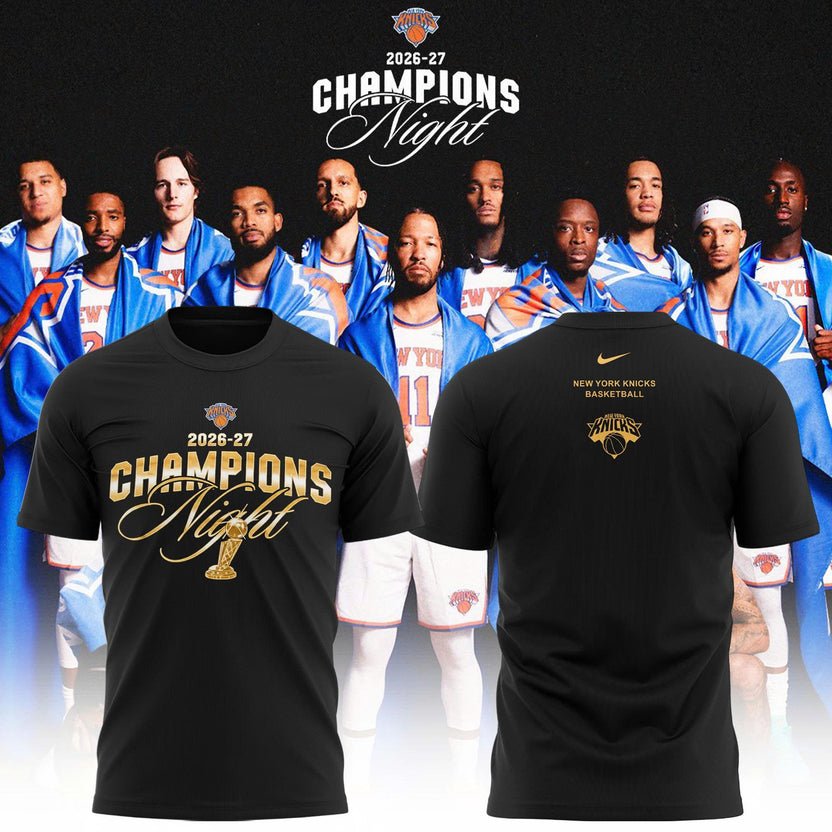 New York Knicks Merch 2026 27 Champions Night Black Shirt New York Knicks Gears