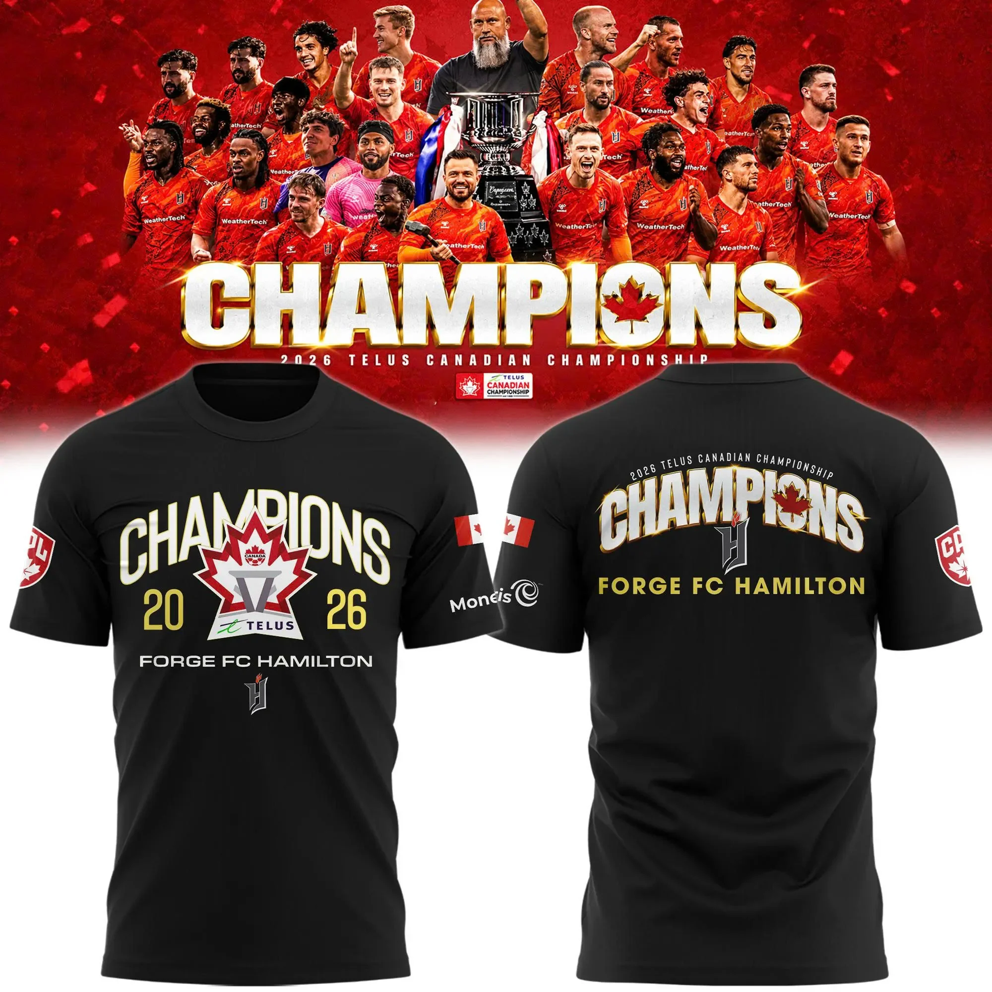 Forge FC Hamilton 2026 TELUS Canadian Championship Winners T-Shirt Forge FC Gear