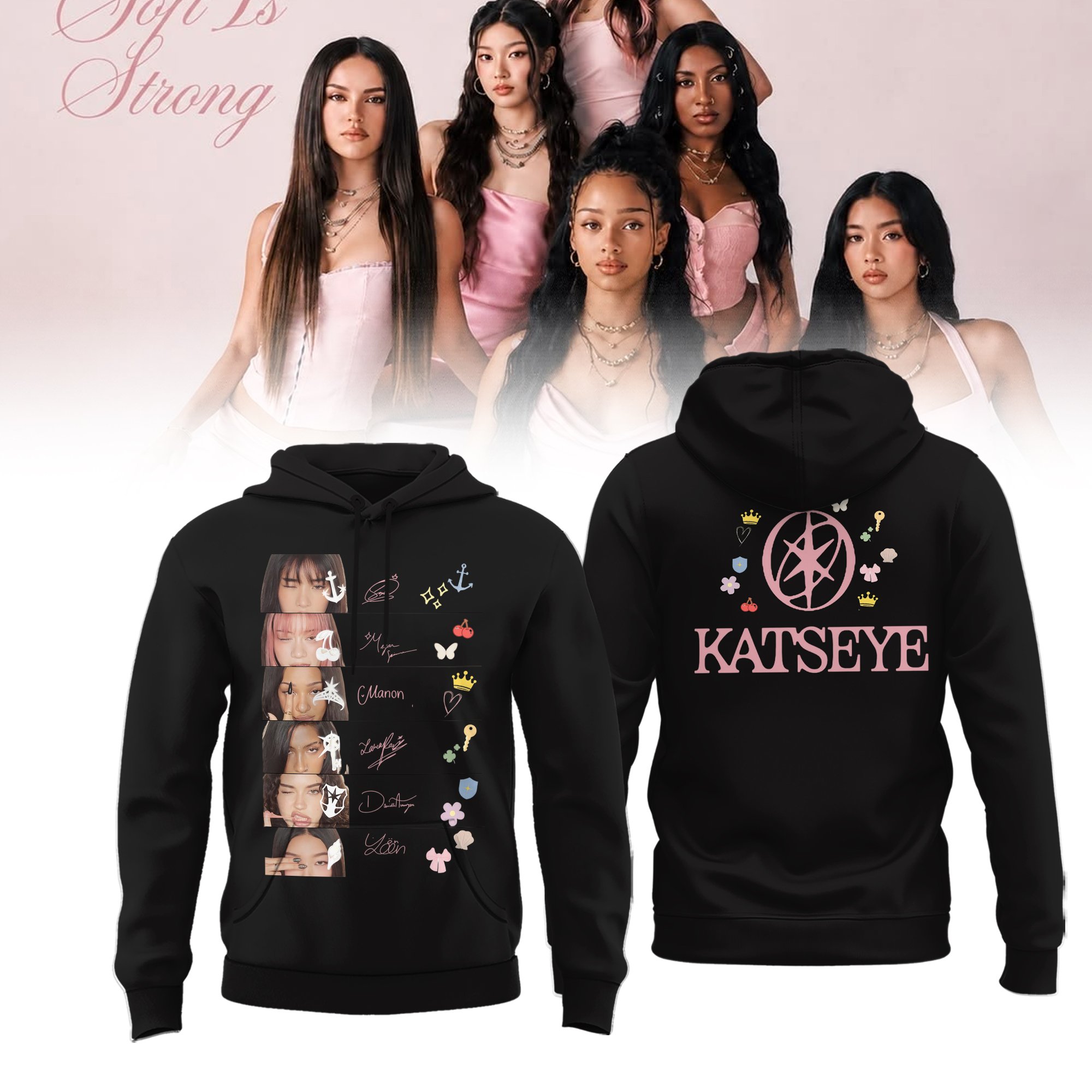 Katseye Merch The Wildworld Tour 2026 Signatures Hoodie Katseye Hooded Sweatshirt