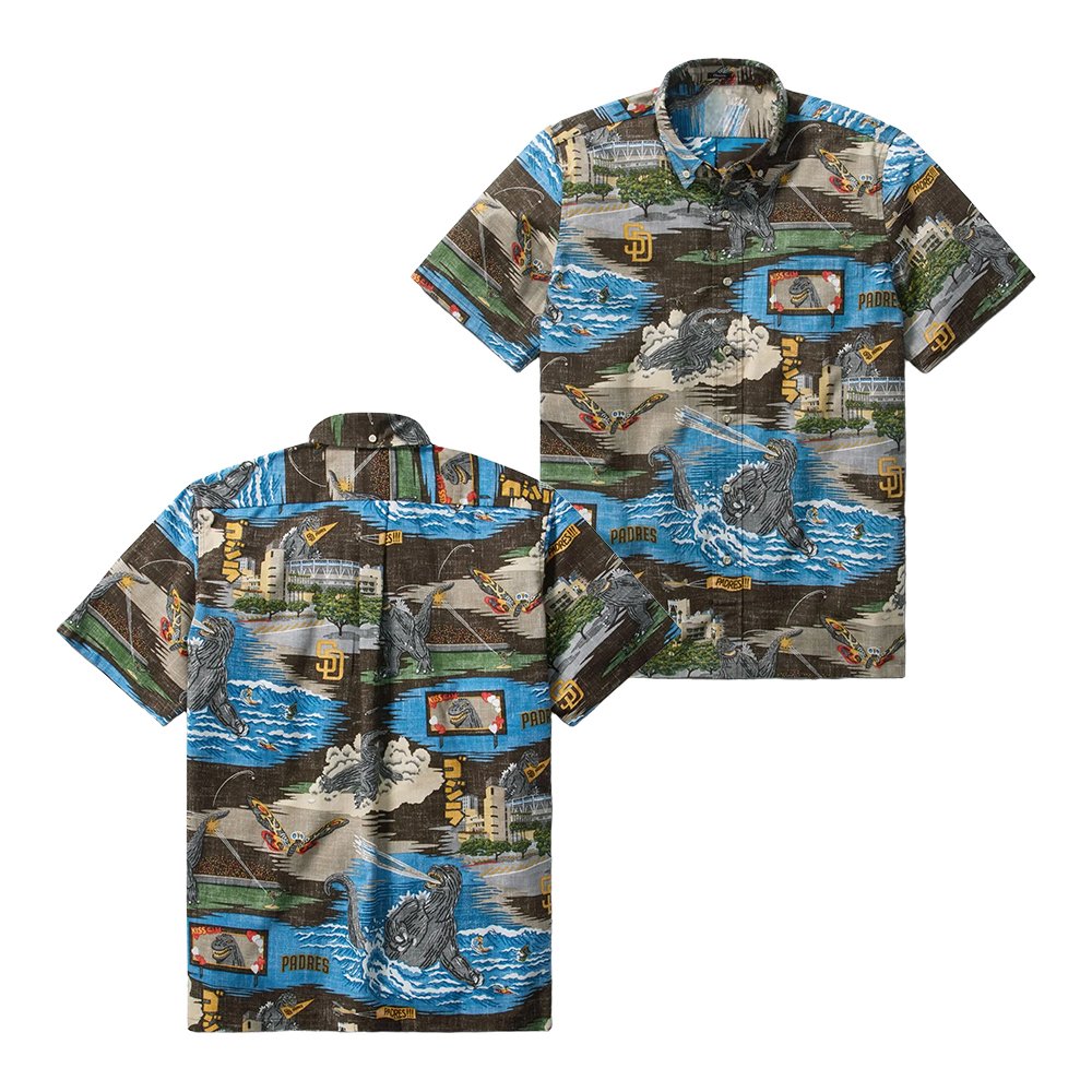 Godzilla Store Merch Reyn Spooner Sd Padres Godzilla Hawaiian Shirt Best Gift Ideas