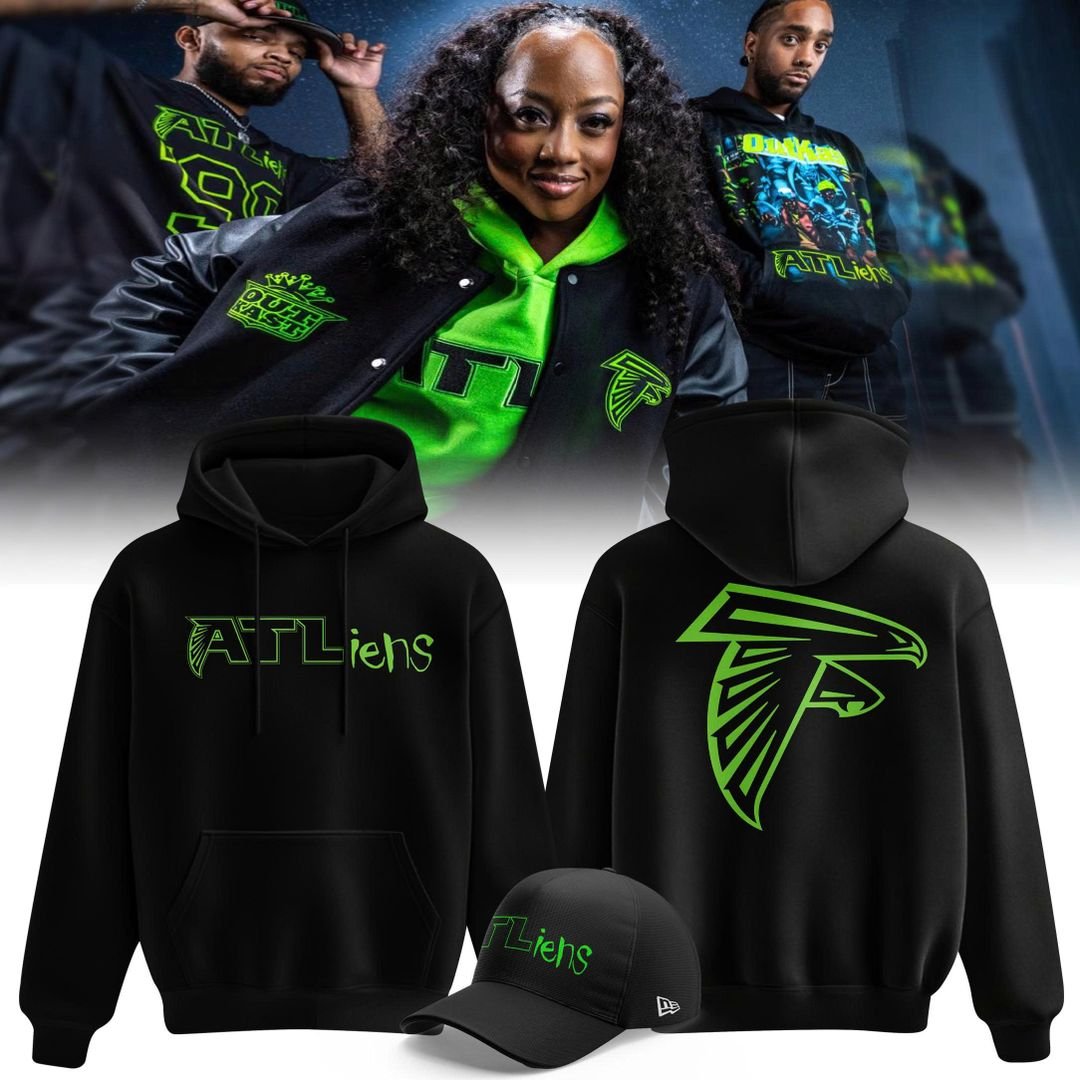 OutKast x Atlanta Falcons 30th Anniversary ATLiens Album Hoodie OutKast Apparel Hip Hop Fan Gifts