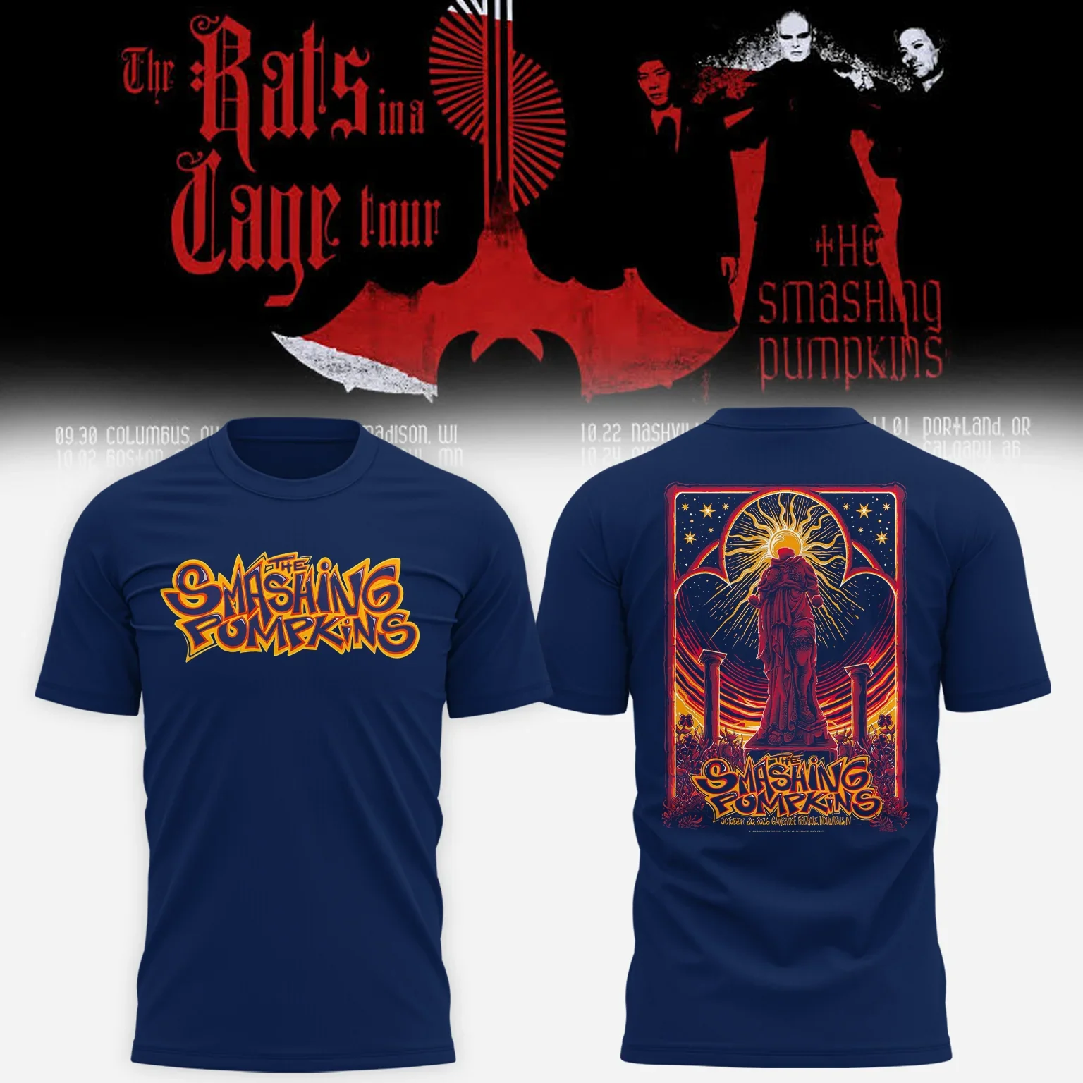 The Smashing Pumpkins Merch The Rats In A Cage Tour Indianapolis IN Shirt Presents For Rock Lovers