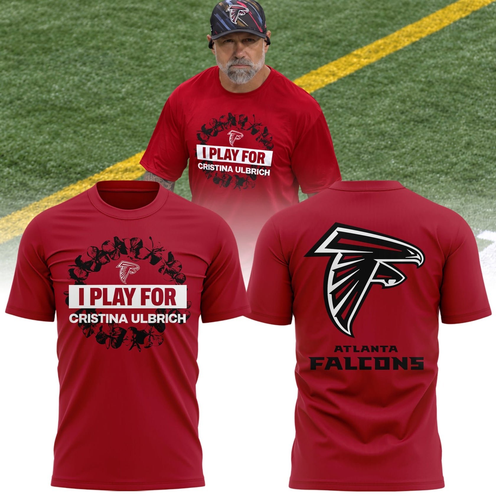 Atlanta Falcons Merch I Play For Cristina Ulbrich T-Shirt Best Gifts For Atlanta Falcons Fans