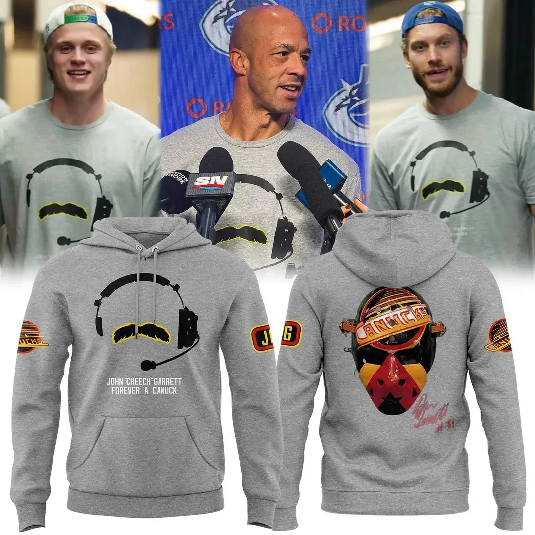 Vancouver Canucks Merch John Cheech Garrett Forever A Canuck Tribute Signed Hoodie Hockey Fan Gear