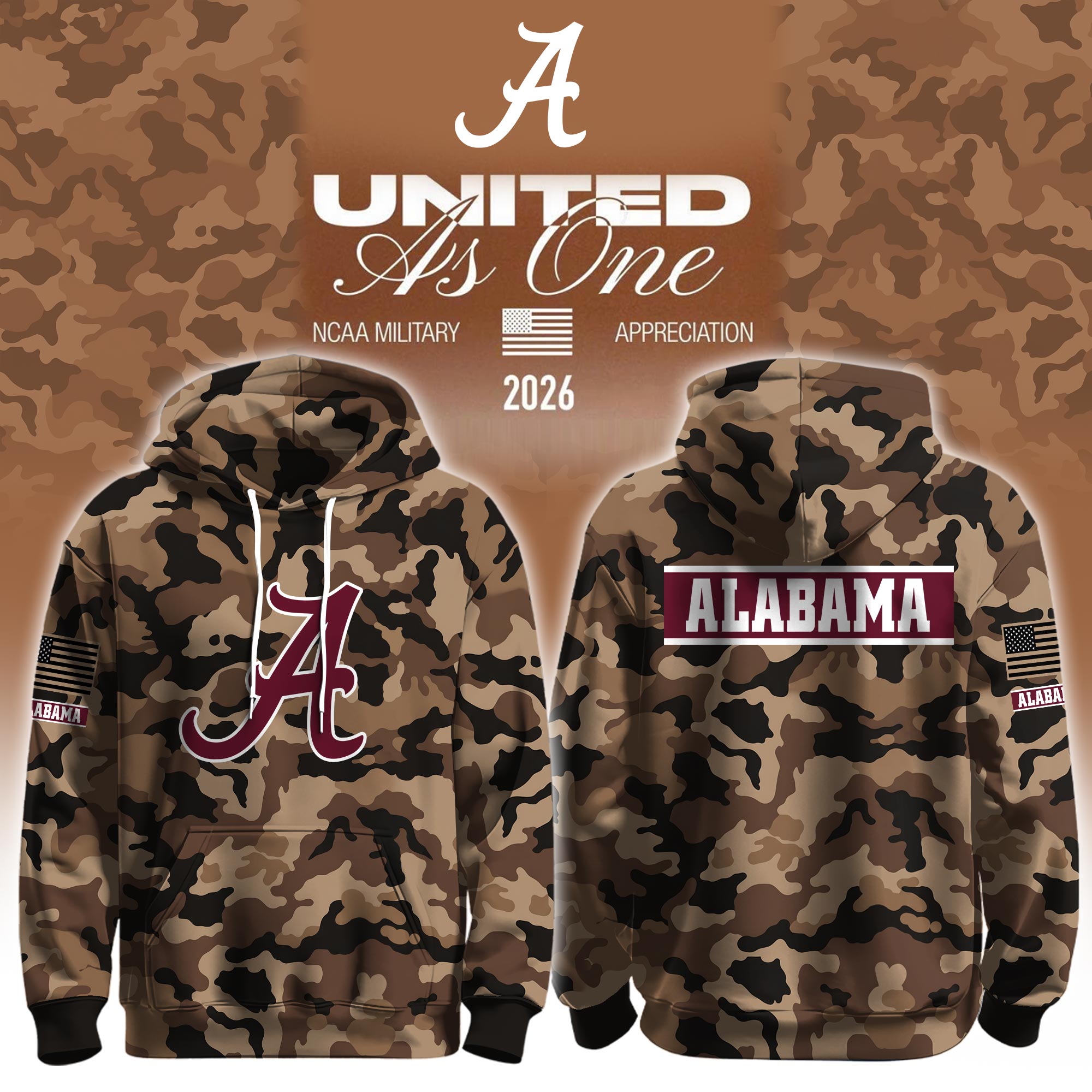 Alabama Crimson Tide X 2026 Military Appreciation Hoodie Alabama Crimson Tide Apparel Gift For Fans