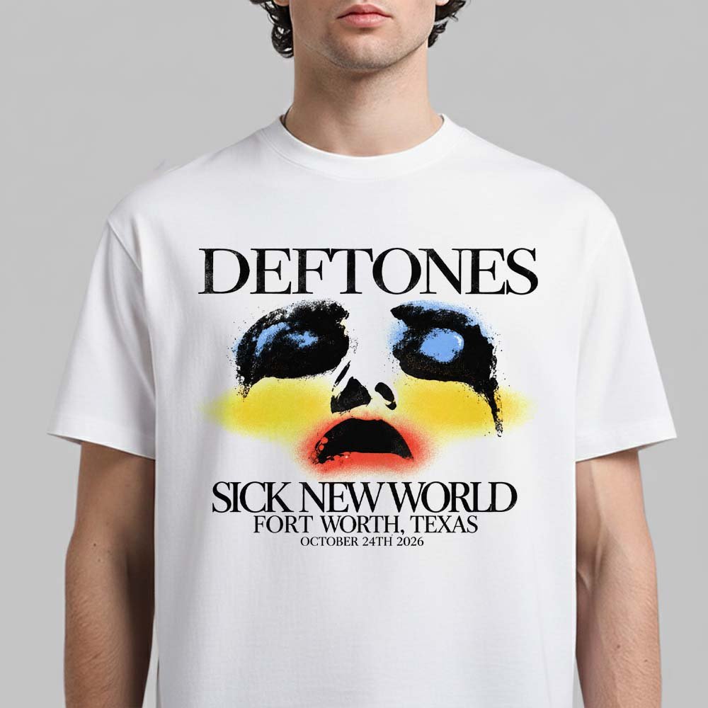 Deftones Merch Sick New World Texas 2026 Color Face T-Shirt Deftones Concert Tee