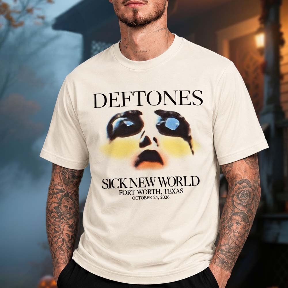 Deftones Merch Sick New World Texas 2026 Abstract Face T-Shirt Deftones Clothing Fan Gifts