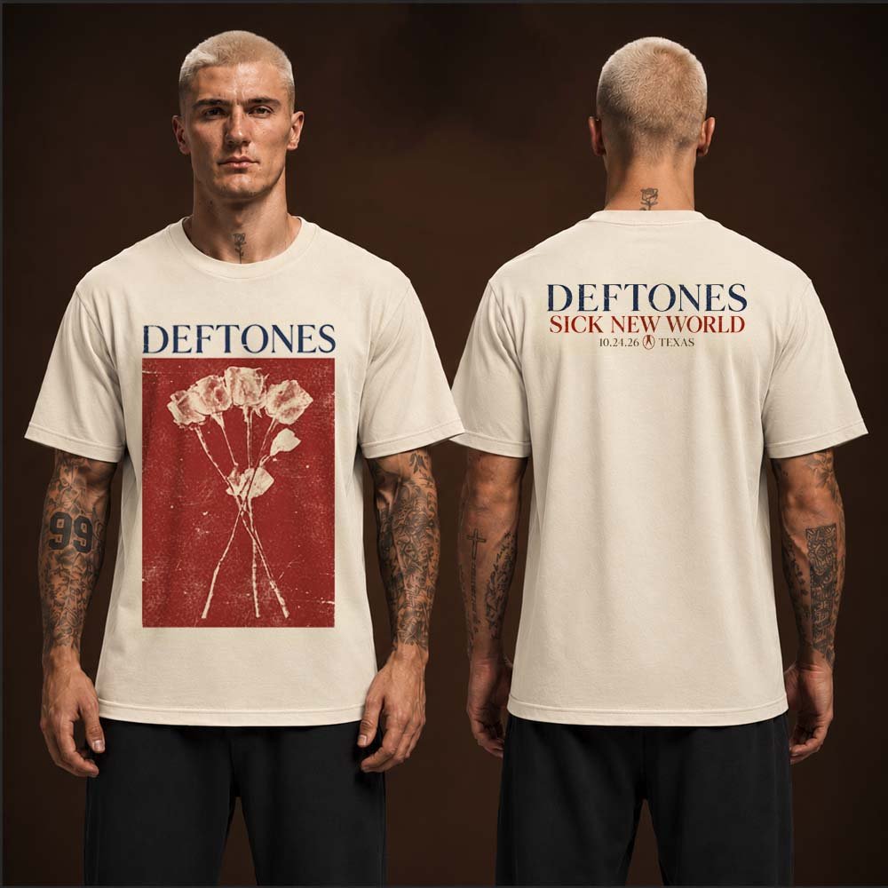 Deftones Merch Sick New World Fort Worth TX 2026 Roses T-Shirt Deftones Concert Outfits