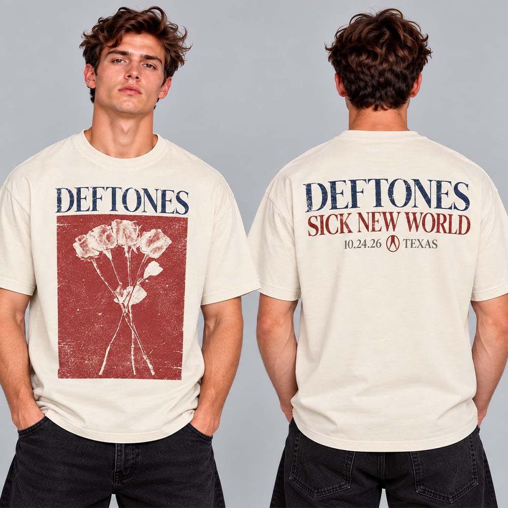 Deftones Merch Sick New World Texas 2026 Roses Ivory T-Shirt Deftones Lover Gifts