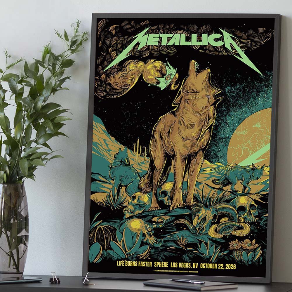 Metallica Life Burns Faster 2026 Sphere Las Vegas NV Poster Metallica Merch Gifts For Fans