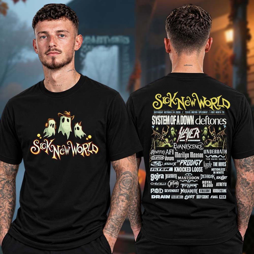 Sick New World Texas 2026 Merch Ghostly Trio Lineup T-Shirt Sick New World Clothing Gift For Brother