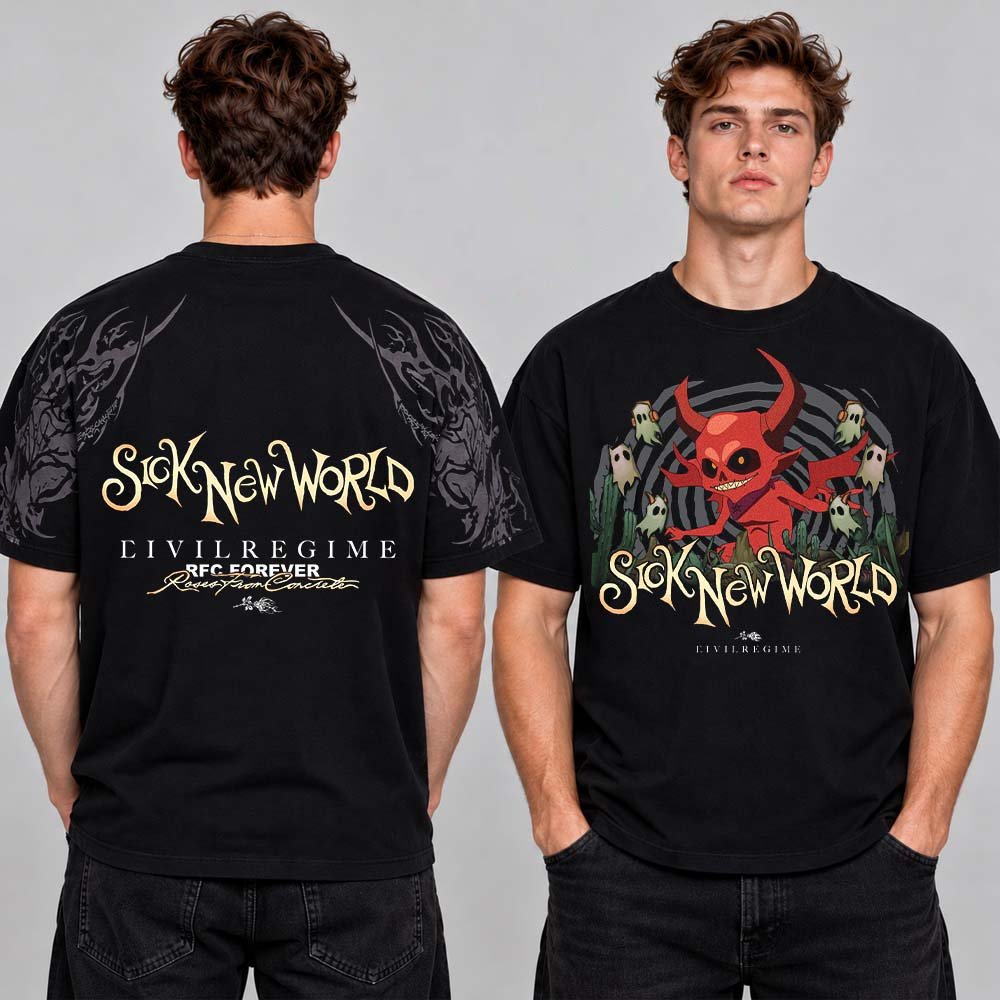 Sick New World Texas 2026 X Civil Regime Red Devil T-Shirt Sick New World Concert Apparel Best Gift