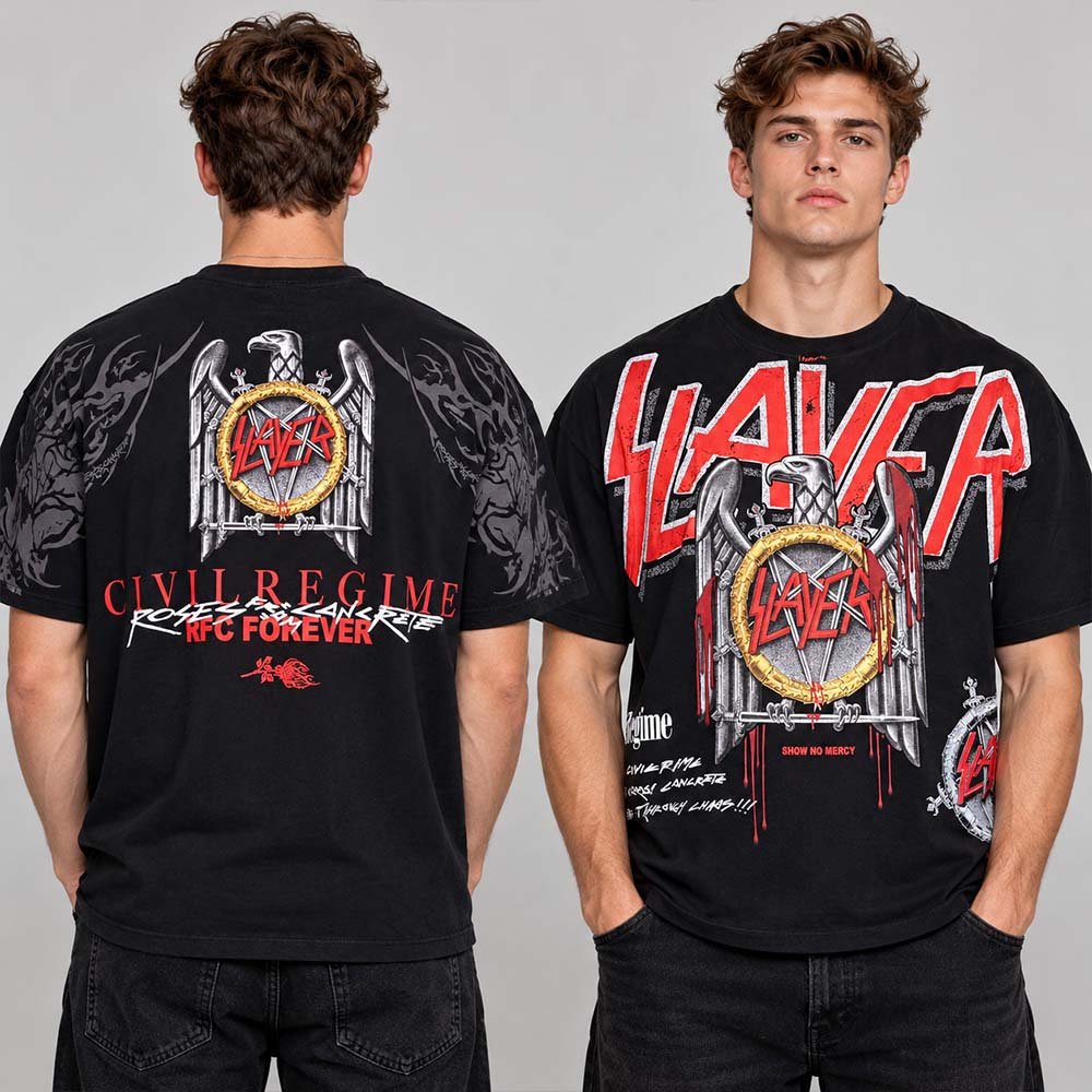 Slayer X Civil Regime Sick New World Texas 2026 Eagle T-Shirt Slayer Concert Outfits Presents For Fans