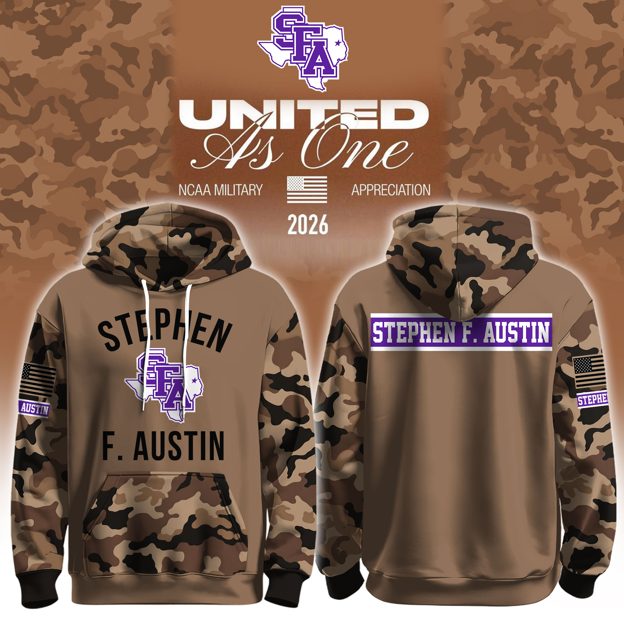Stephen F Austin Lumberjacks X 2026 Military Appreciation Hoodie Stephen F Austin Lumberjacks Apparel Best Gift For Fans