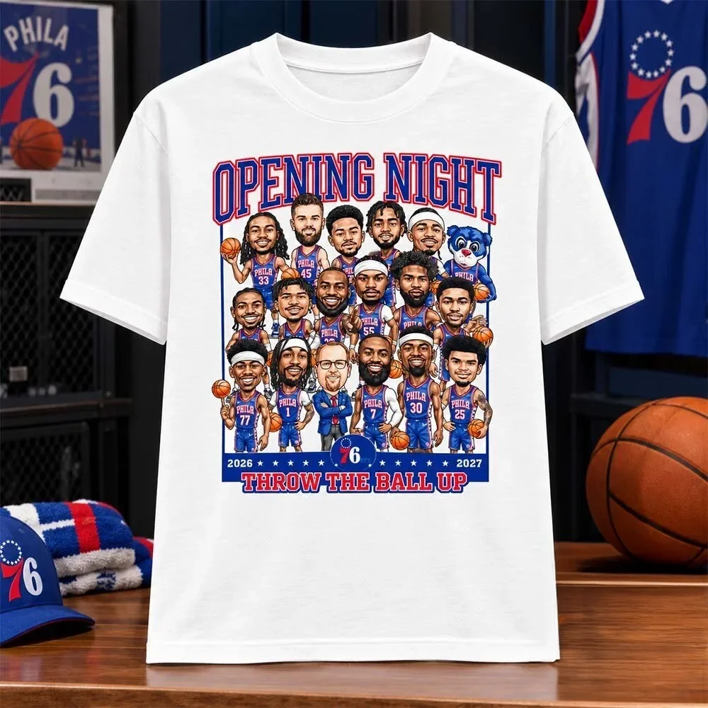 Philadelphia 76ers Merch Opening Night Throw The Ball Up Shirt Philadelphia 76ers Gear