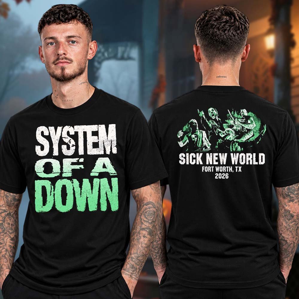 System Of A Down Merch Sick New World Texas 2026 Event T-Shirt System Of A Down Apparel Metalheads Gifts