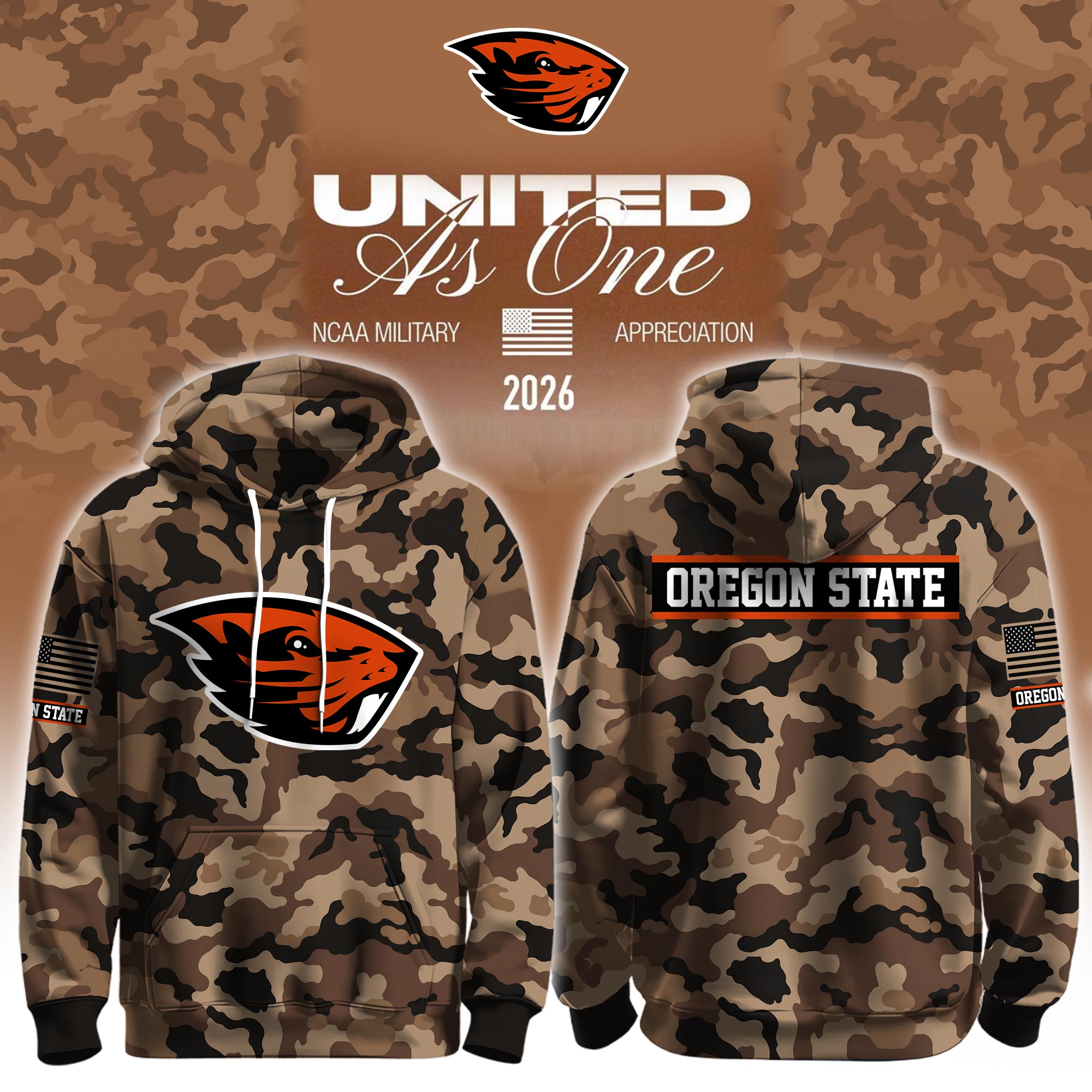 Oregon State Beavers X 2026 Military Appreciation Hoodie Oregon State Beavers Merch Best Fan Gear