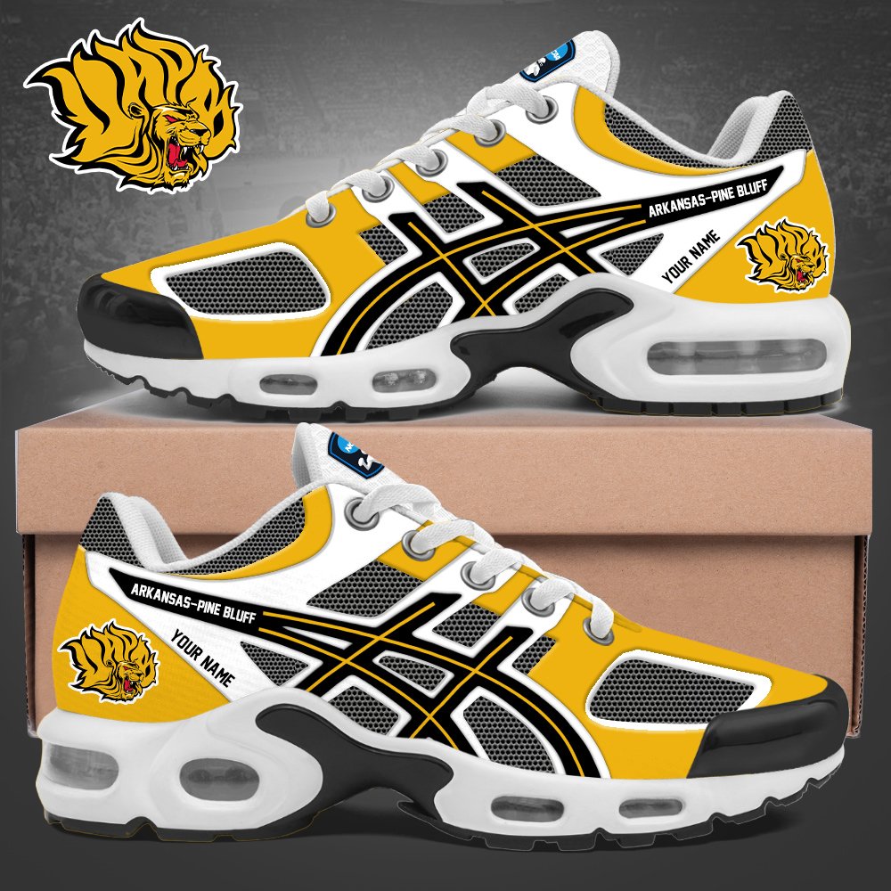 Personalized Arkansas Pine Bluff Golden Lions 2026 NCAA Sneakers Arkansas Pine Bluff Merch Fan Gifts