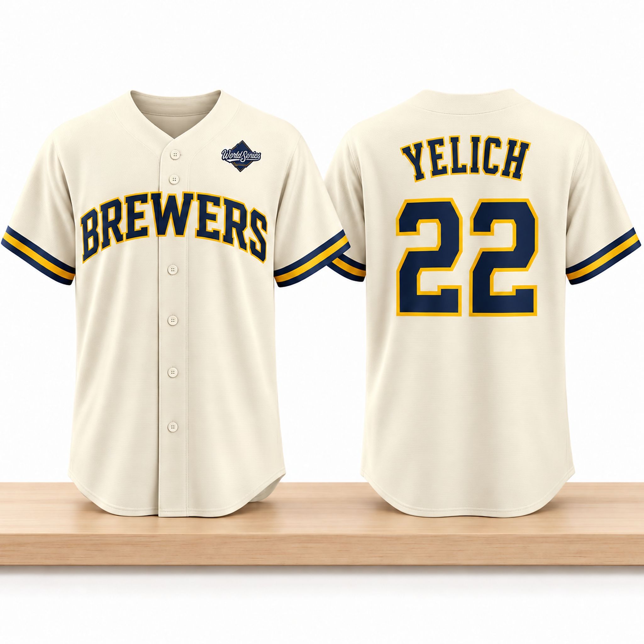 Milwaukee Brewers Merch Christian Yelich 2026 World Series Champions Jersey Milwaukee Brewers Gear