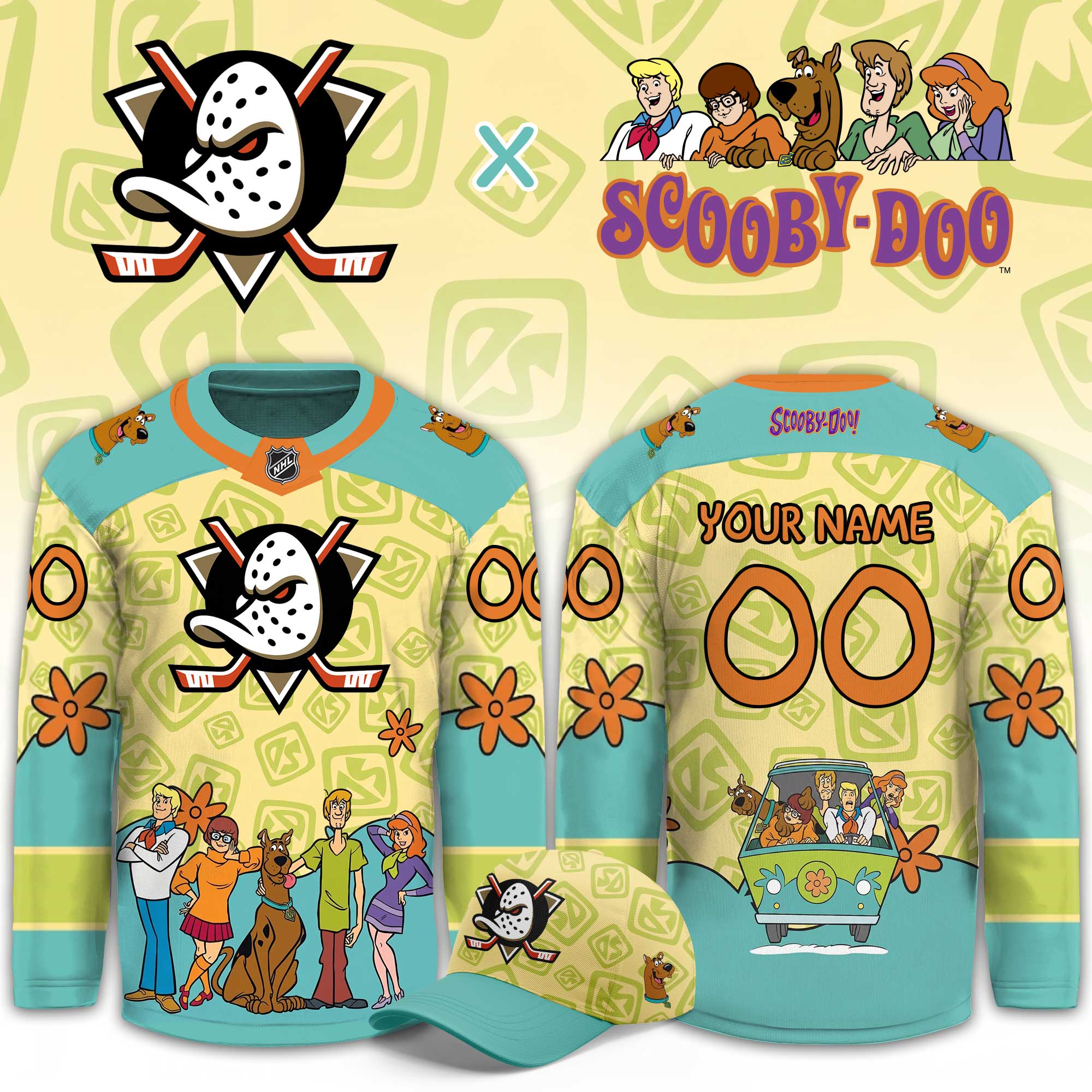 Custom Anaheim Ducks Merch Scooby Doo Night Jersey Anaheim Ducks Apparel