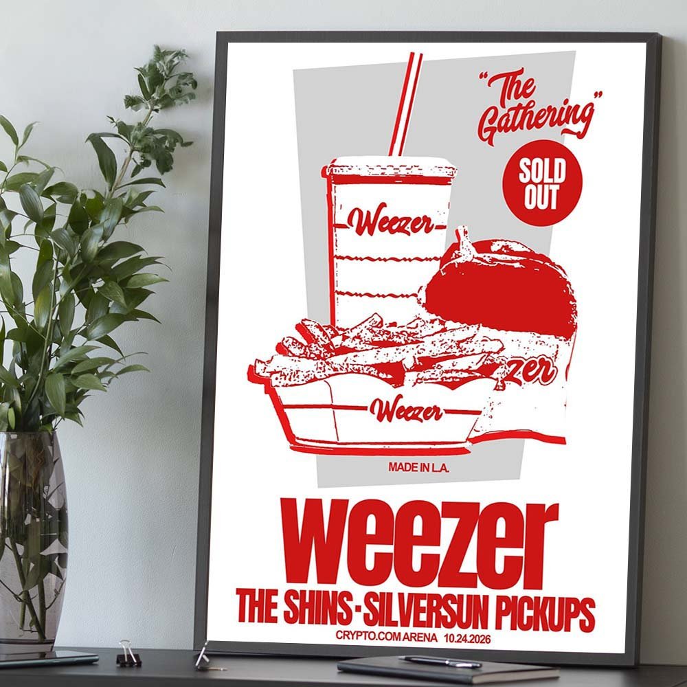 Weezer Merch Los Angeles CA Event Poster Weezer Merch Rock Lover Gifts