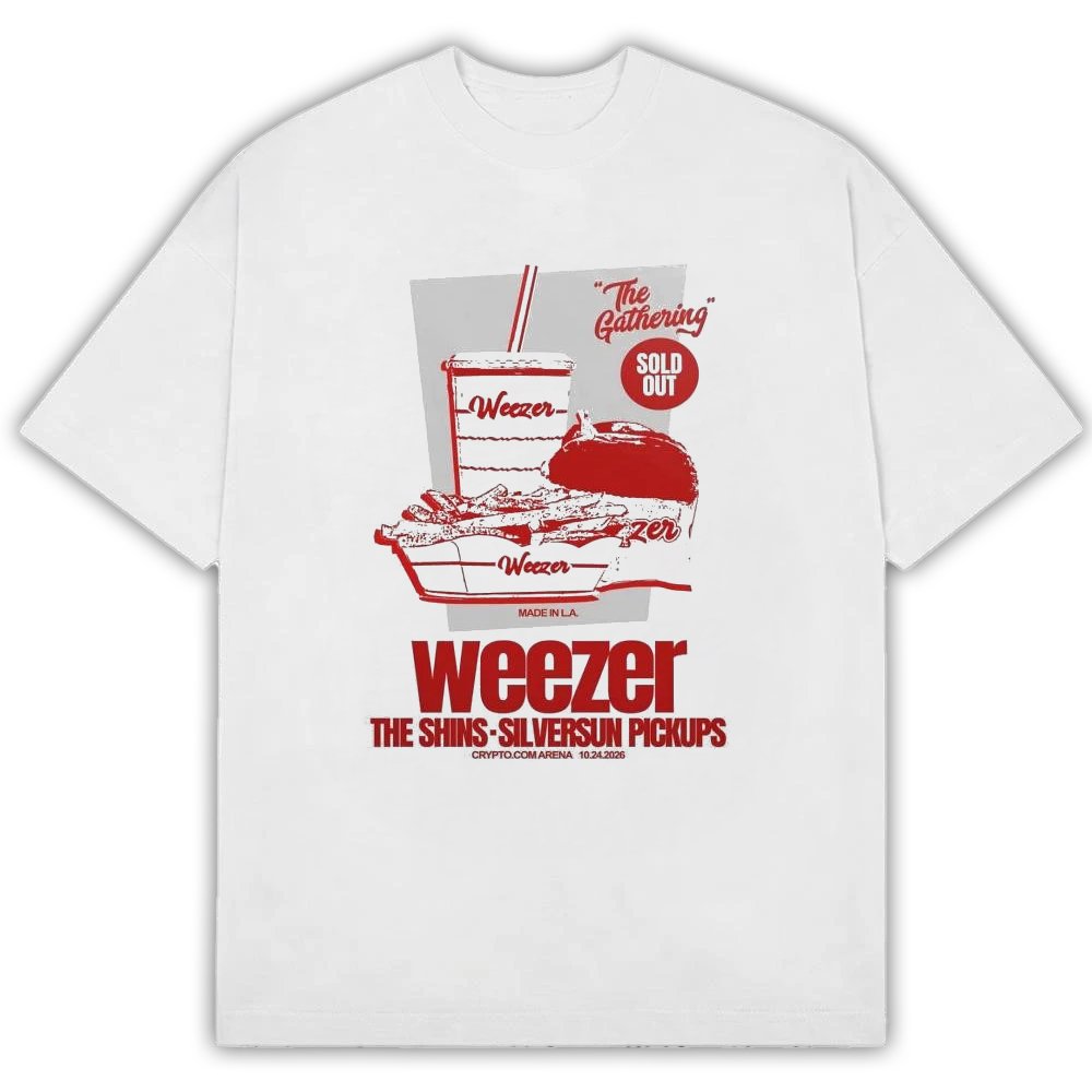 Weezer Merch The Gathering Tour 2026 T-Shirt Weezer Clothing Presents For Rock Lovers