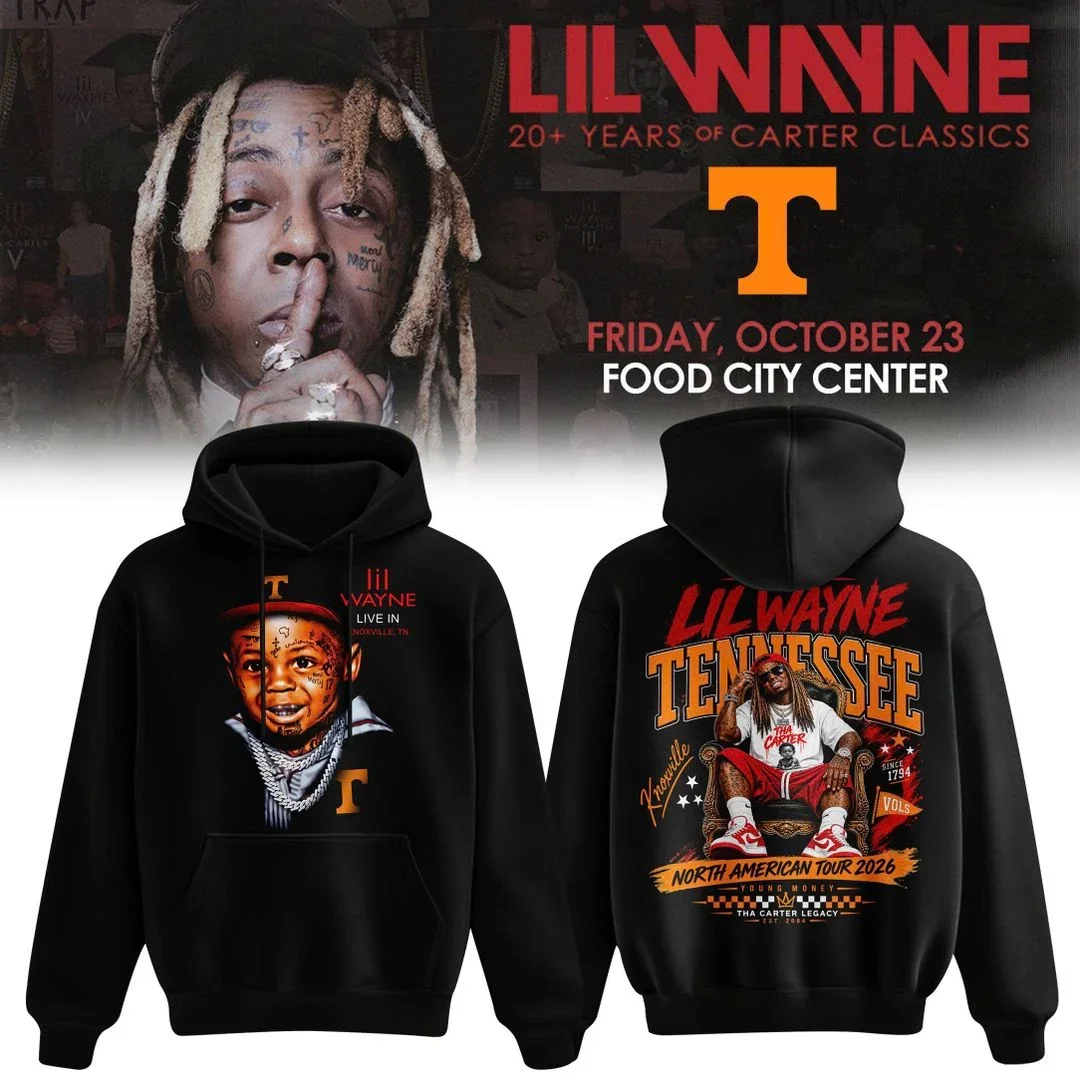 Lil Wayne Merch X Tennessee Uni 20 Years Of Carter Classics Tour Hoodie Lil Wayne Apparel