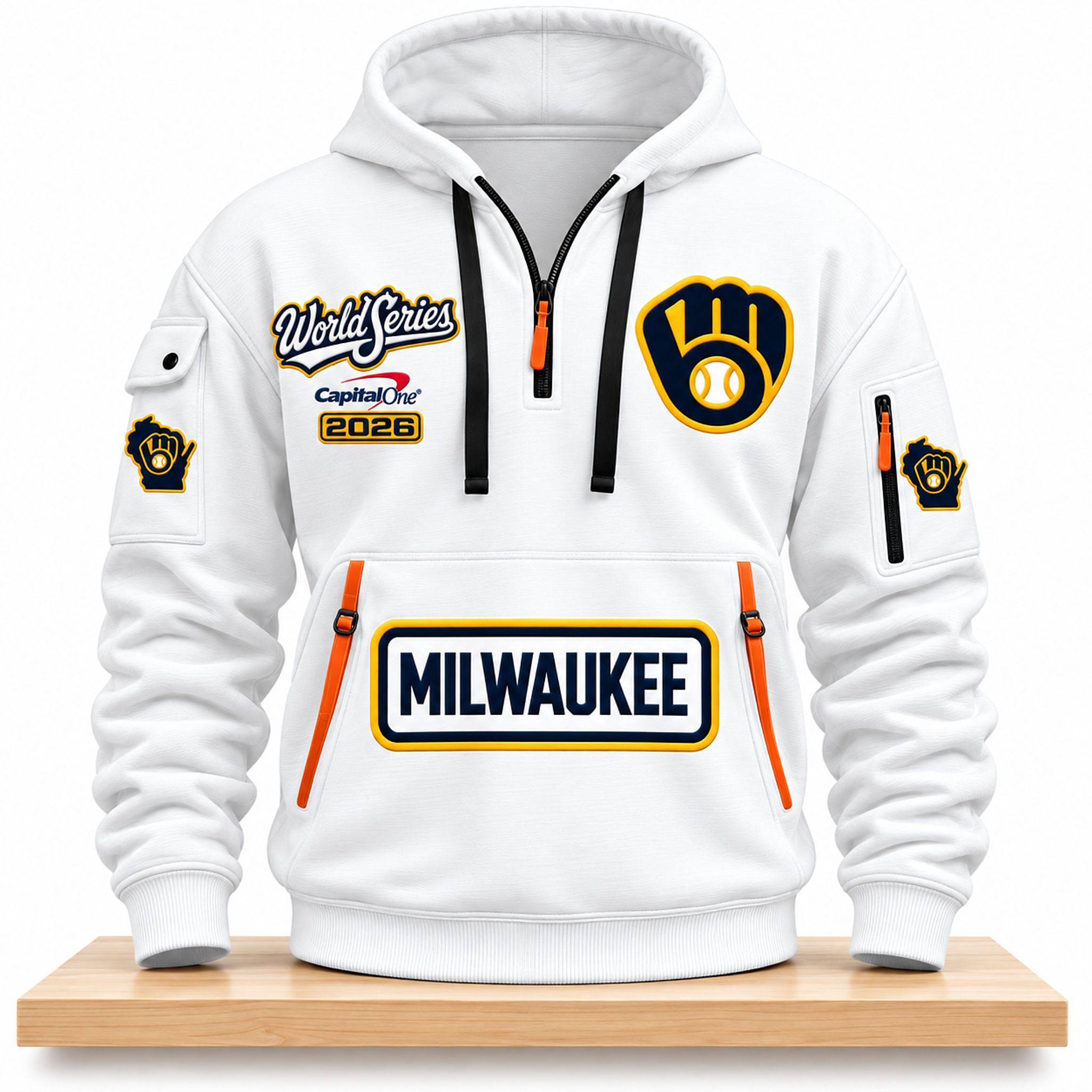 Milwaukee Brewers Merch 2026 World Series Champions Half Zip Hoodie Milwaukee Brewers Gear Gift