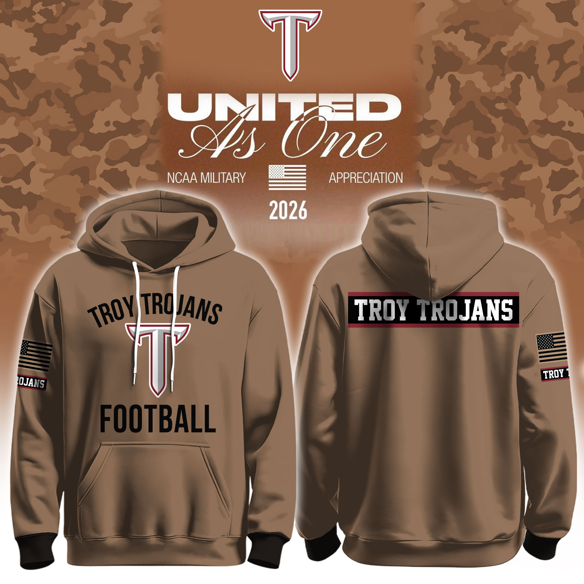 Troy Trojants X 2026 Military Appreciation Hoodie Troy Trojants Apparel Football Fan Gear