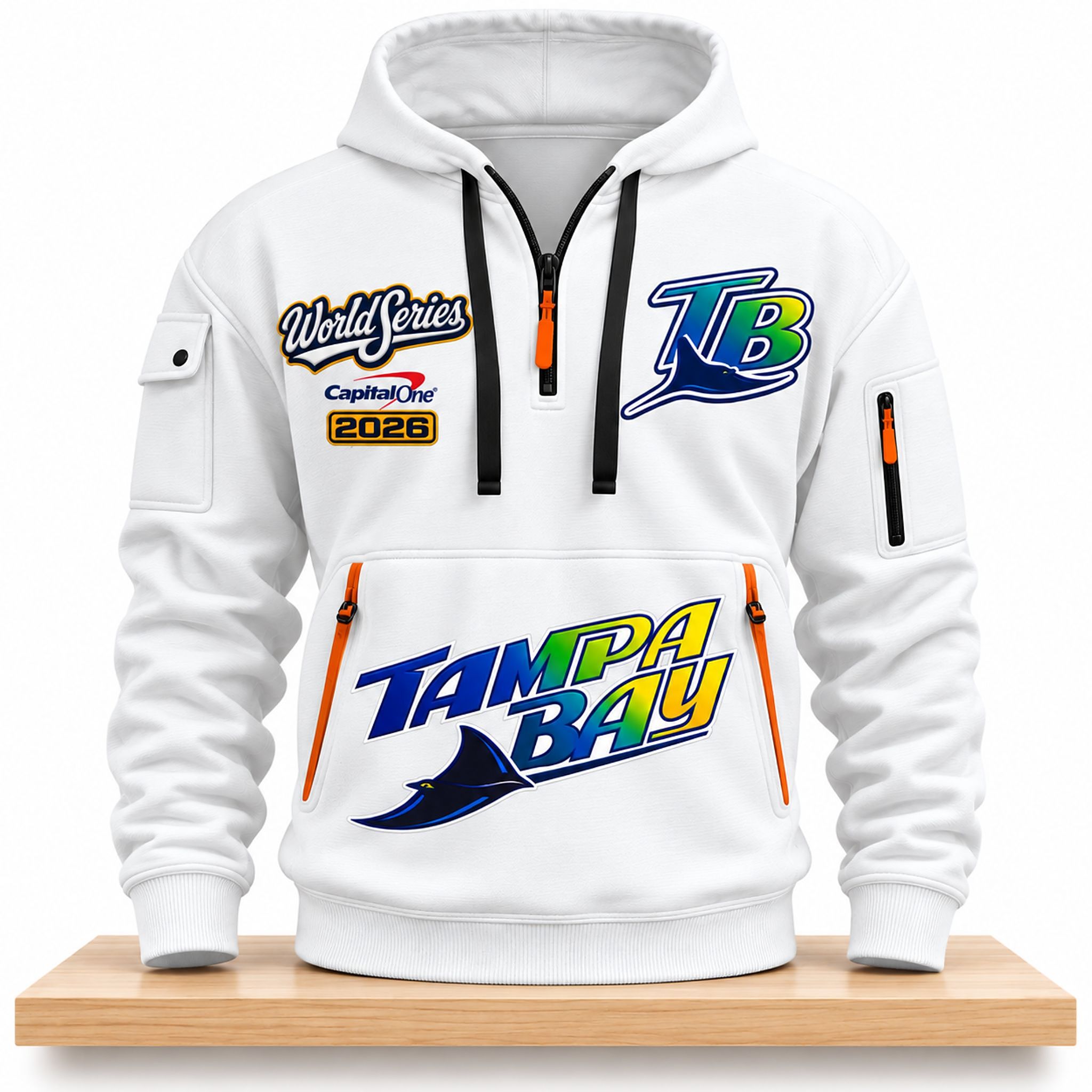 Tampa Bay Rays Merch 2026 World Series Champions Half Zip Hoodie Tampa Bay Rays Apparel