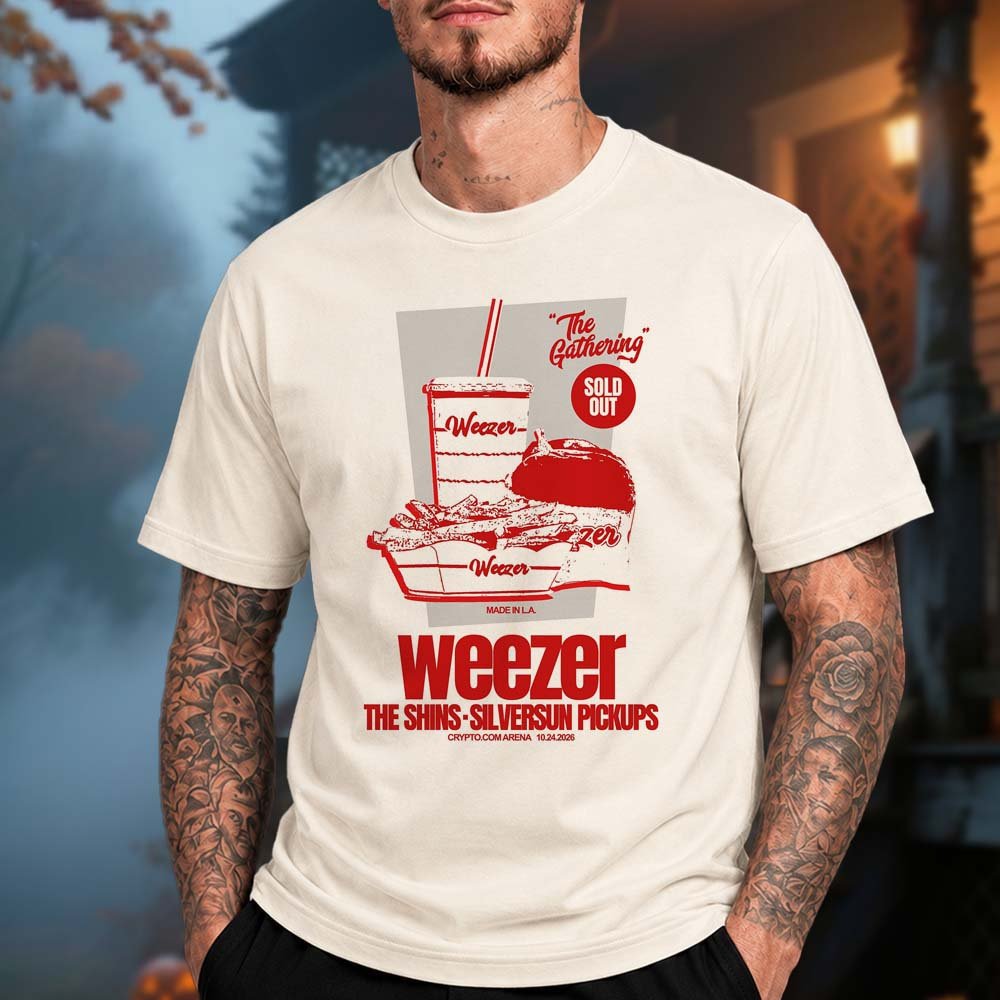 Weezer Merch Los Angeles CA Event Poster T-Shirt Weezer Concert Apparel Rock Lover Gifts