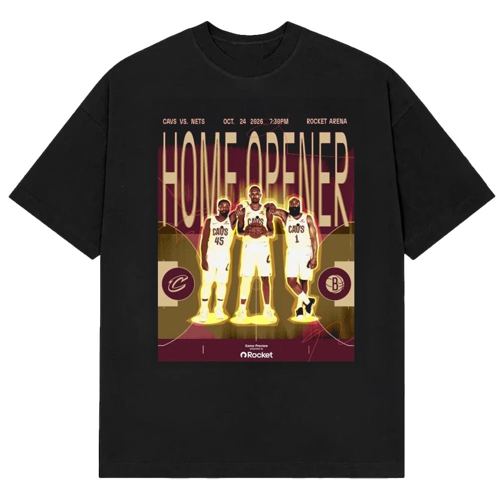 Cleveland Cavaliers Vs Brooklyn Nets Home Opener Rocket Poster Graphic Shirt Cleveland Cavaliers Clothes